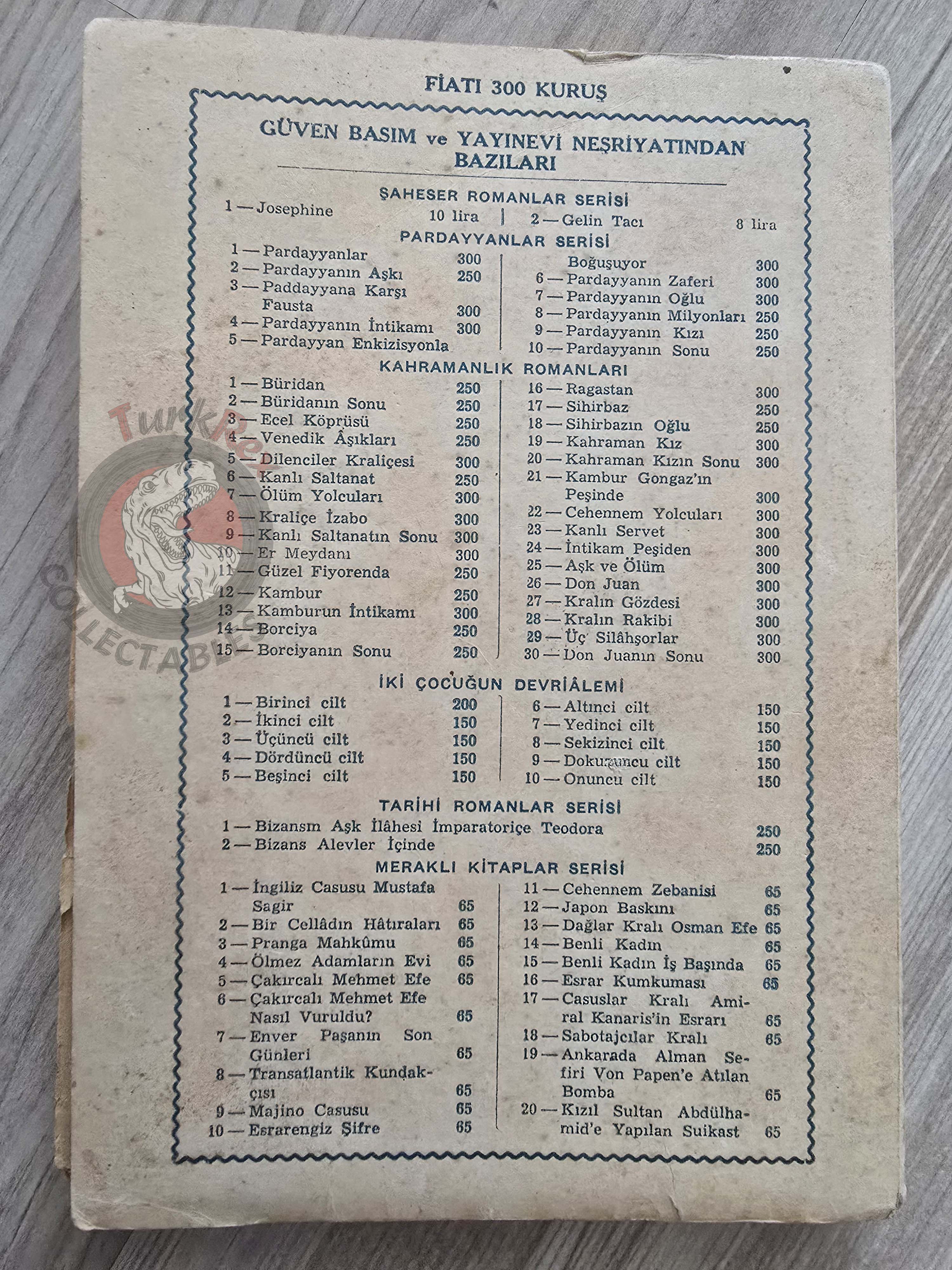Alexandre Dumas – The Three Musketeers: Ten Years Later 1957 Turkish Book Turkey