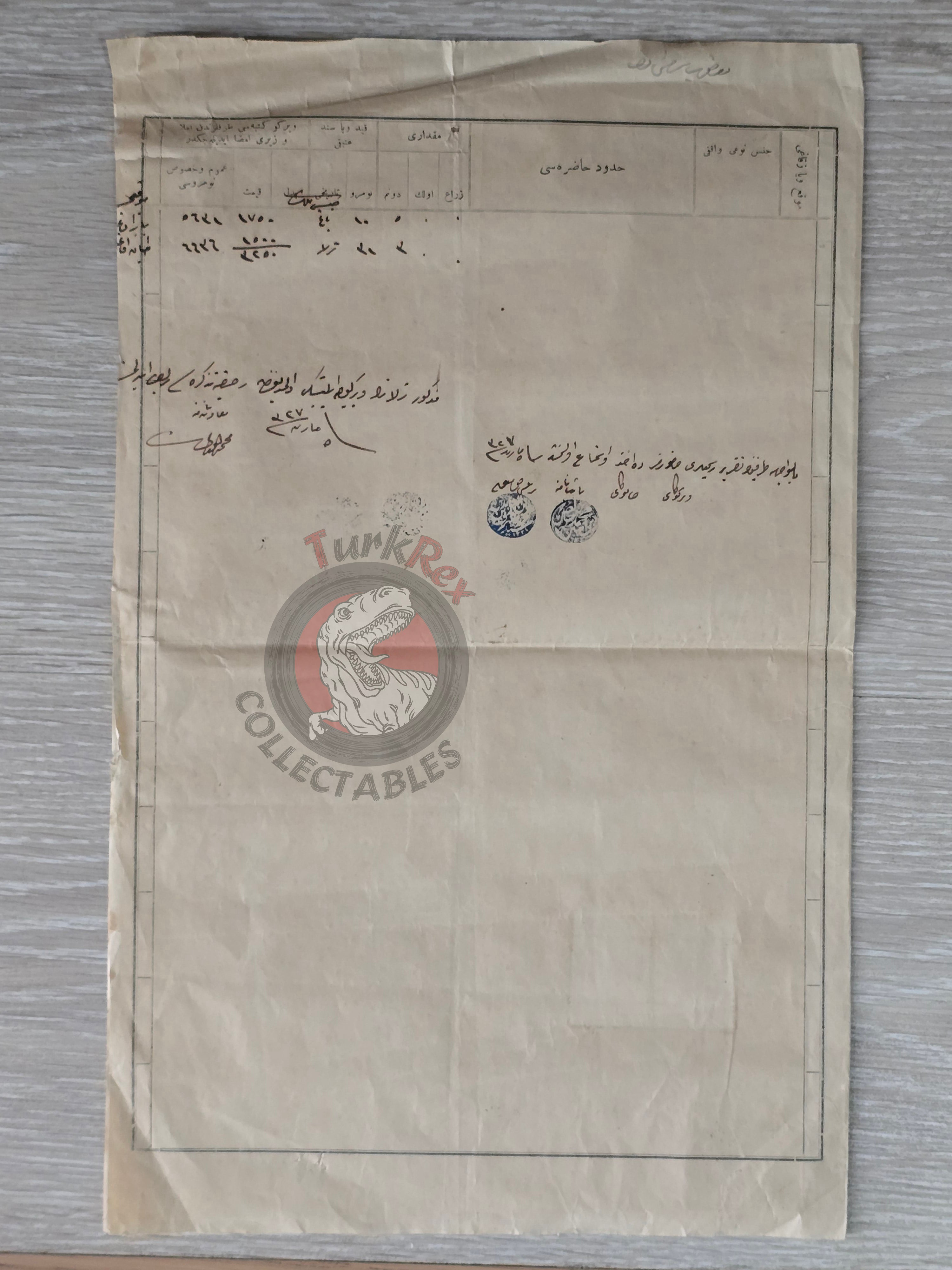 Ottoman 1911 Land Deed Field and Vineyard Conditional Sale Title Deed Hafiz Greek
