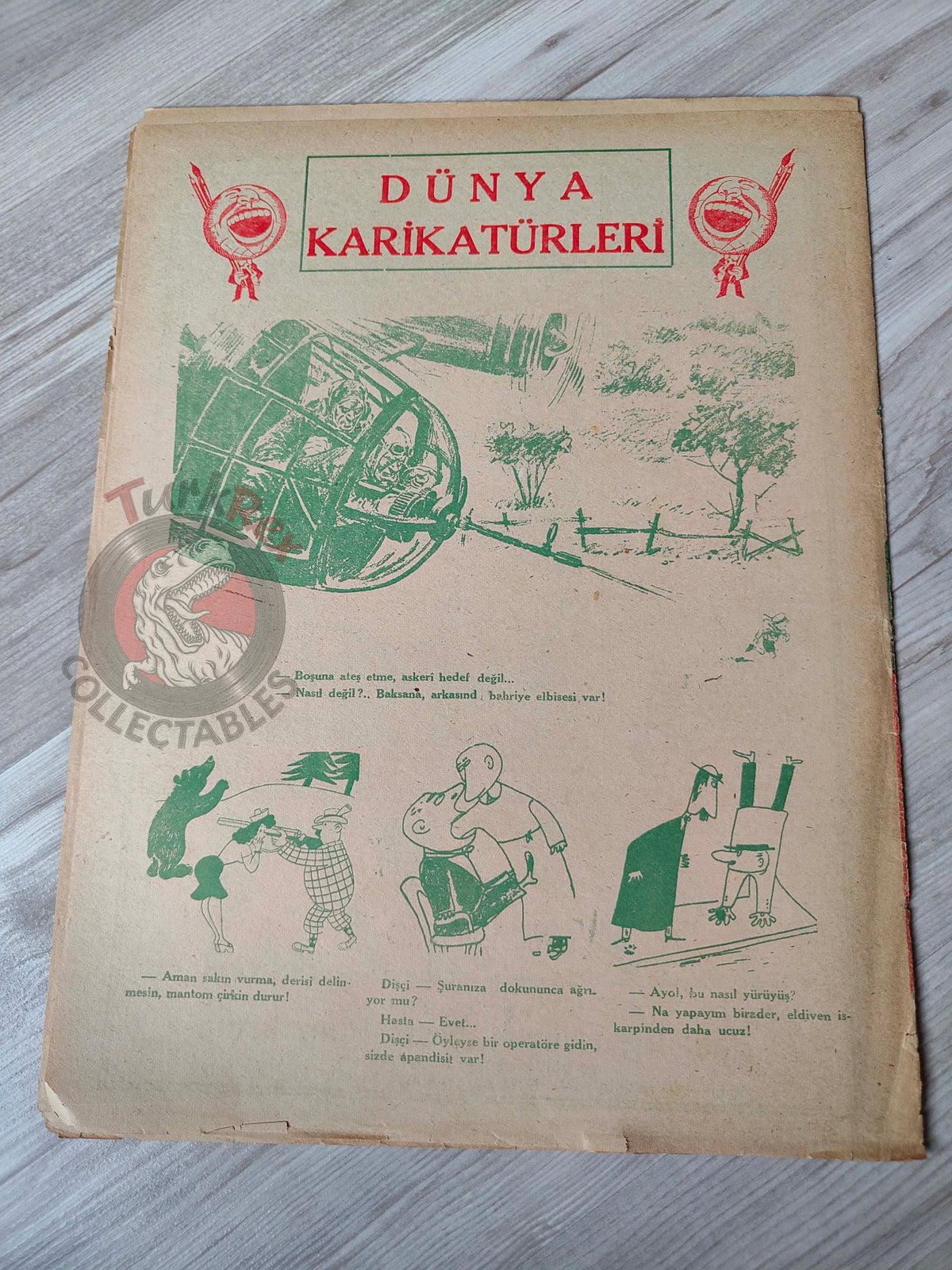 Akbaba 1943 Humor Magazine Turkish Turkey Germany Japan WW2 era Russia Joseph Goebbels Talat Pasha