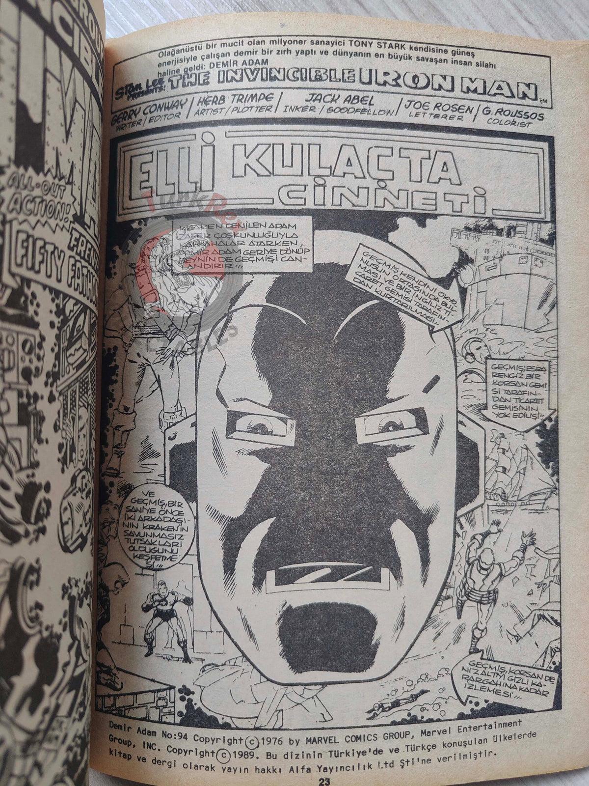 Iron Man #7 Demir Adam 1989 Turkish Comic Turkey #93 #94 #95 #96