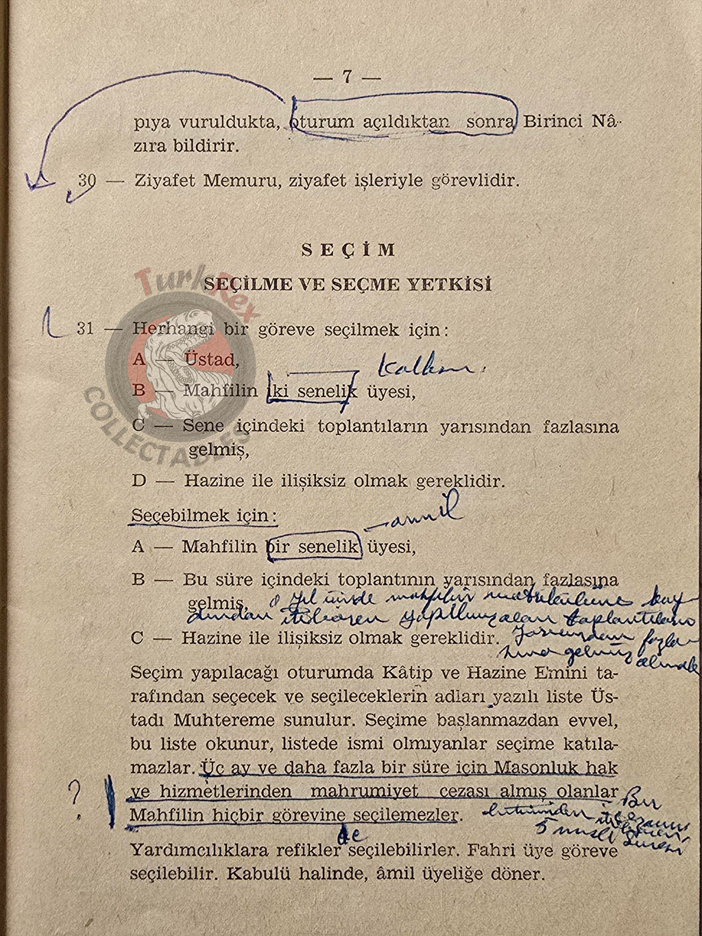 Turkish Freemasonry General Regulations of the Lodges 1958 Booklet Masonic Masons of Turkey