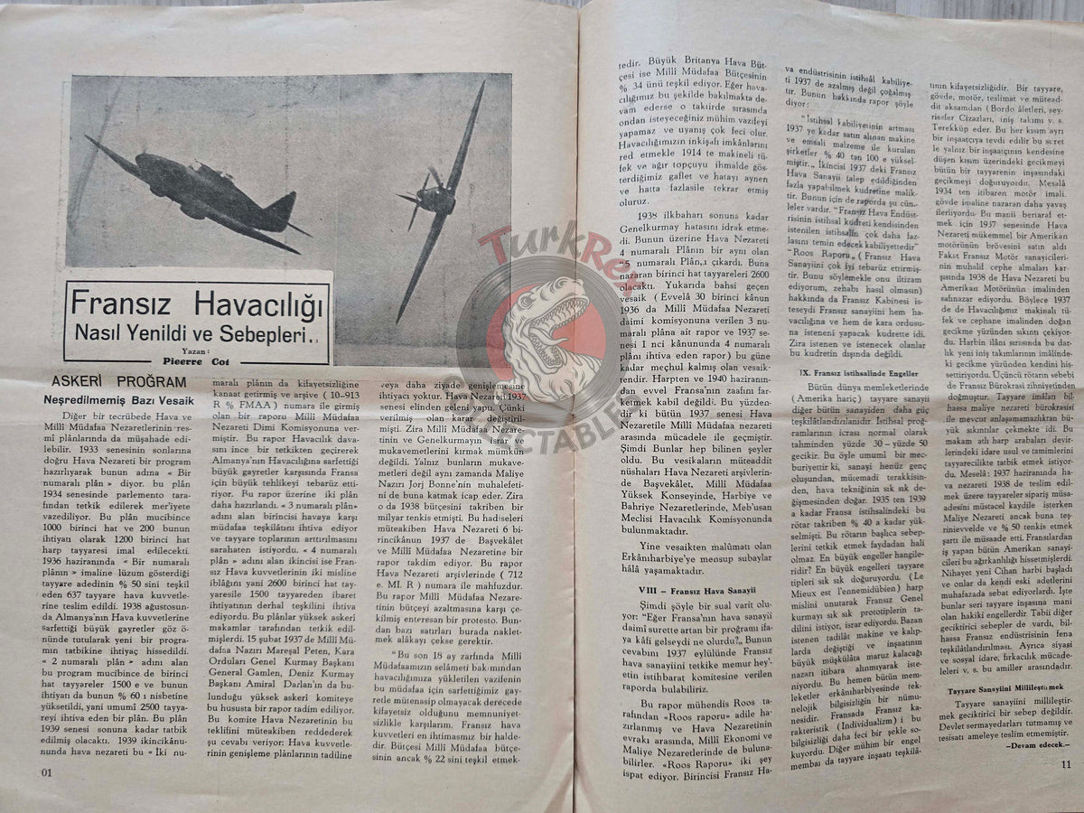 Aviation 1942 Spitfire Dornier Do 215 Turkish Magazine Turkey WW2 World War Two French Pierre Cot