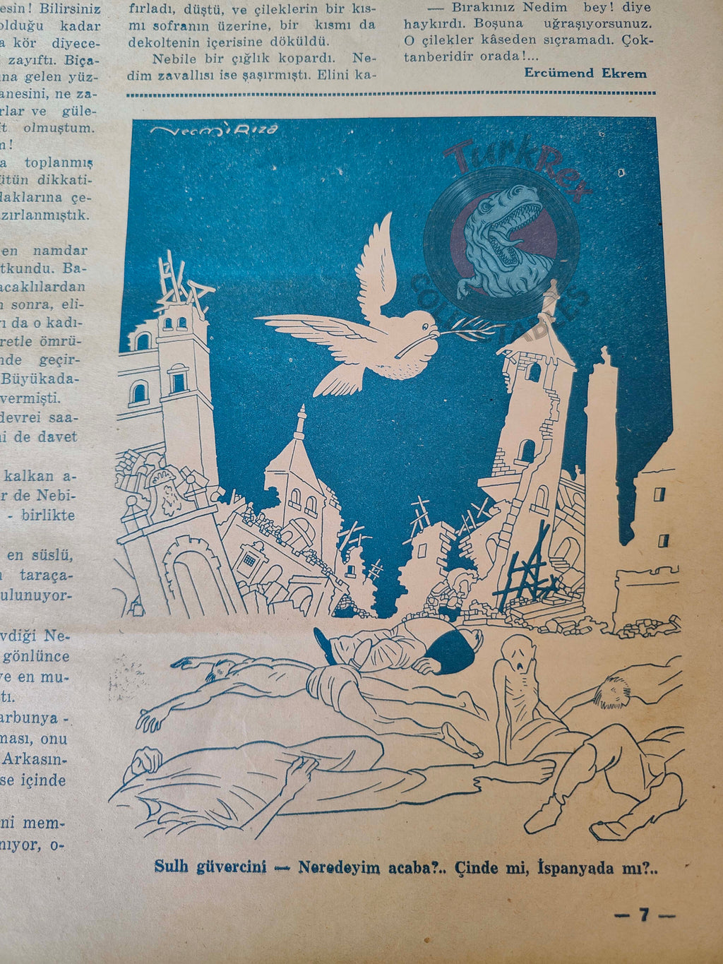 Akbaba 1938 Humor Magazine Turkish Turkey Who Will Devour Whom? WW2 era Philco Spain