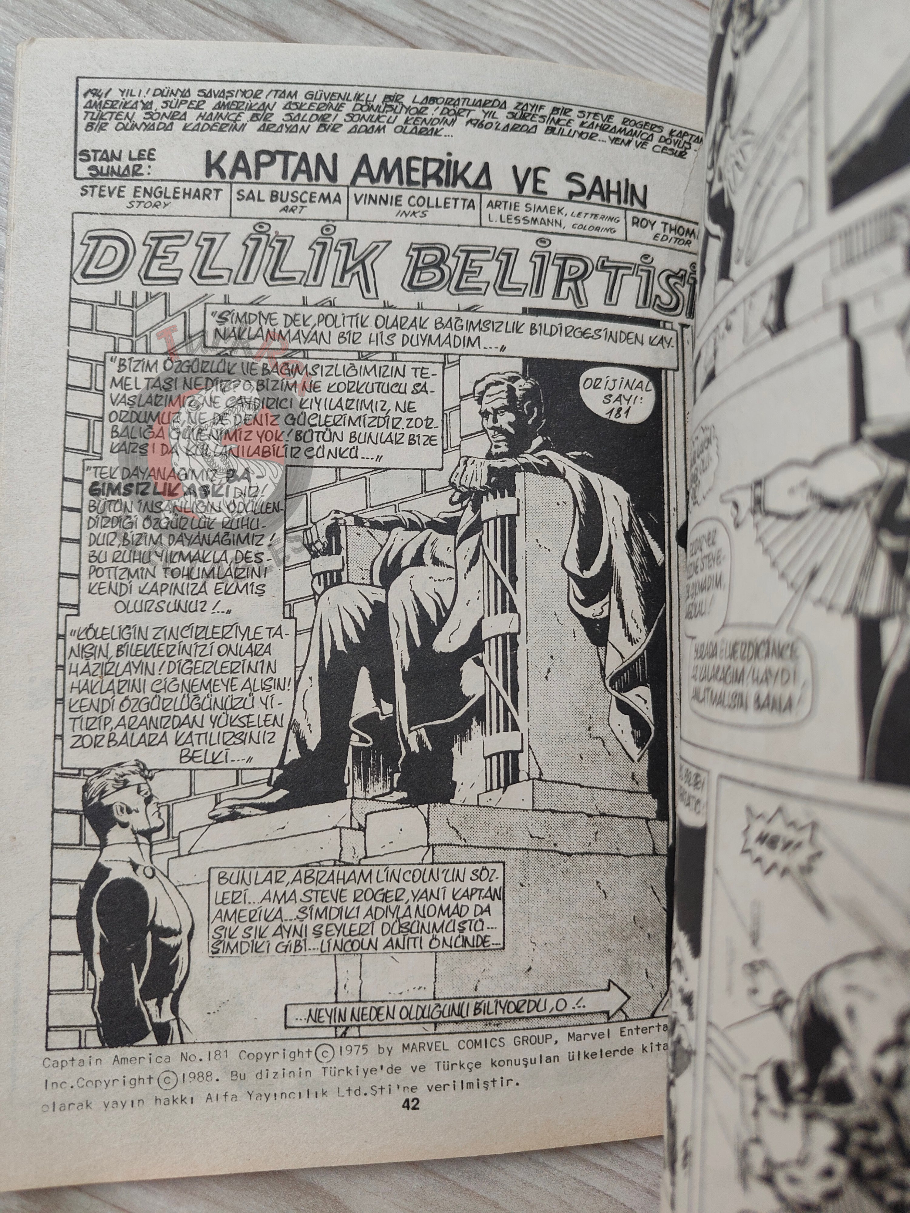 Captain America – Issue #7 1988 Turkish Comic Turkey #179 #180 #181 #182