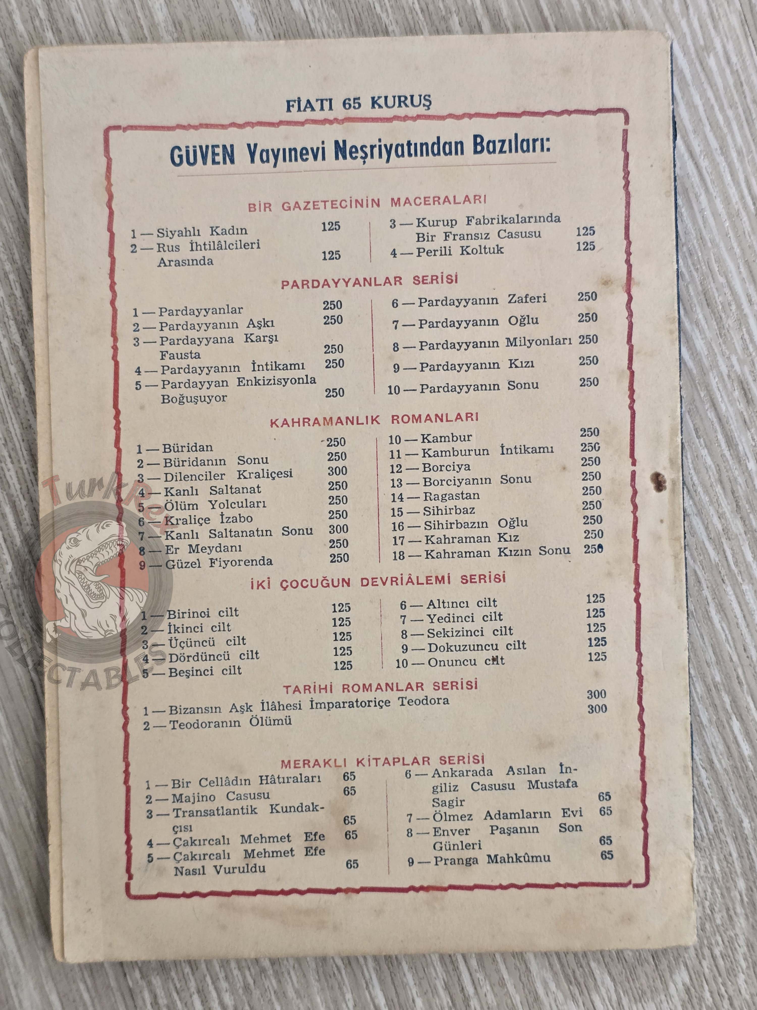 Pierre Boileau – Le Chiffre Mystérieux 1955 1st Turkish Book Turkey