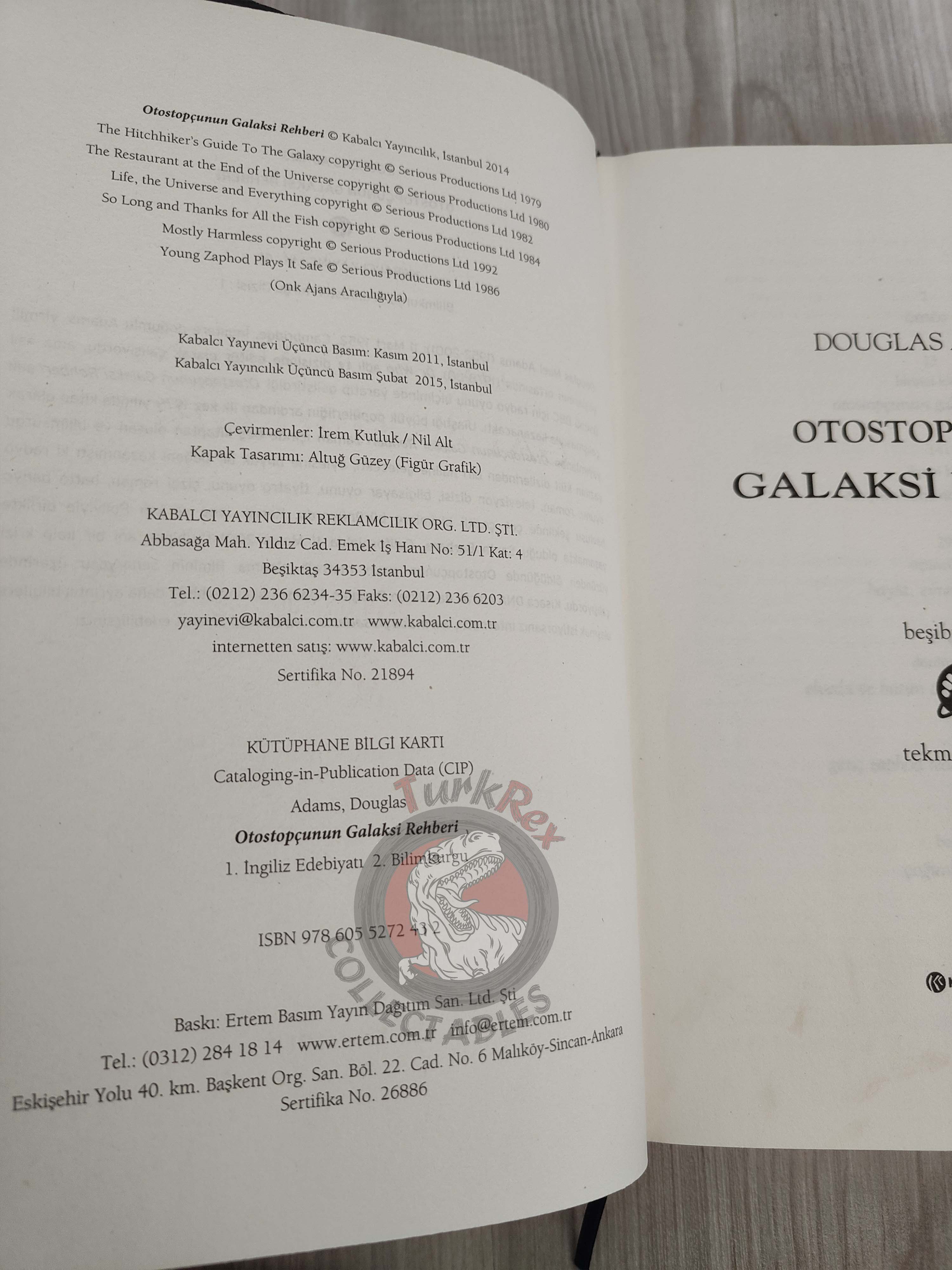 Douglas Adams – The Hitchhiker’s Guide to the Galaxy 2015 HC/DJ Turkish Book Turkey