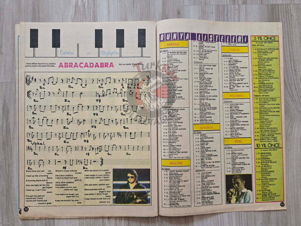 Hey Music World 1982 John Lennon Turkish Mag Turkey Beatles Steve Miller Band Hagar the Horrible Vanessa