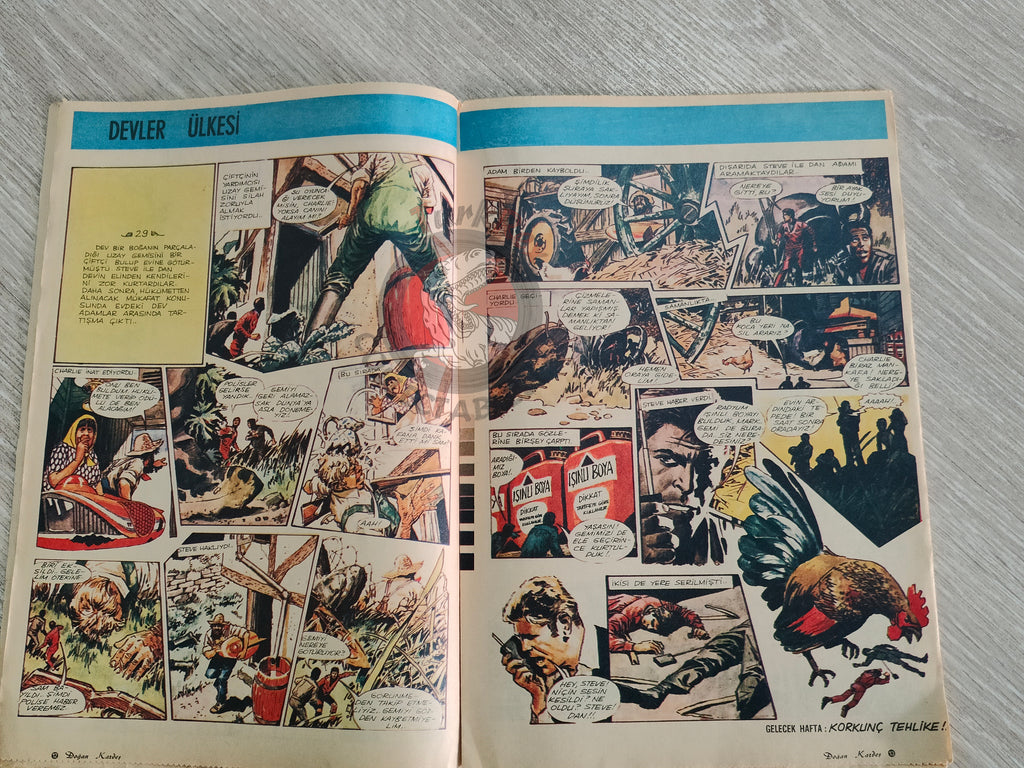 Doğan Kardeş 1971 Magazine #31 Turkish Comic Turkey Johnny Galaxy, Alice In Wonderland