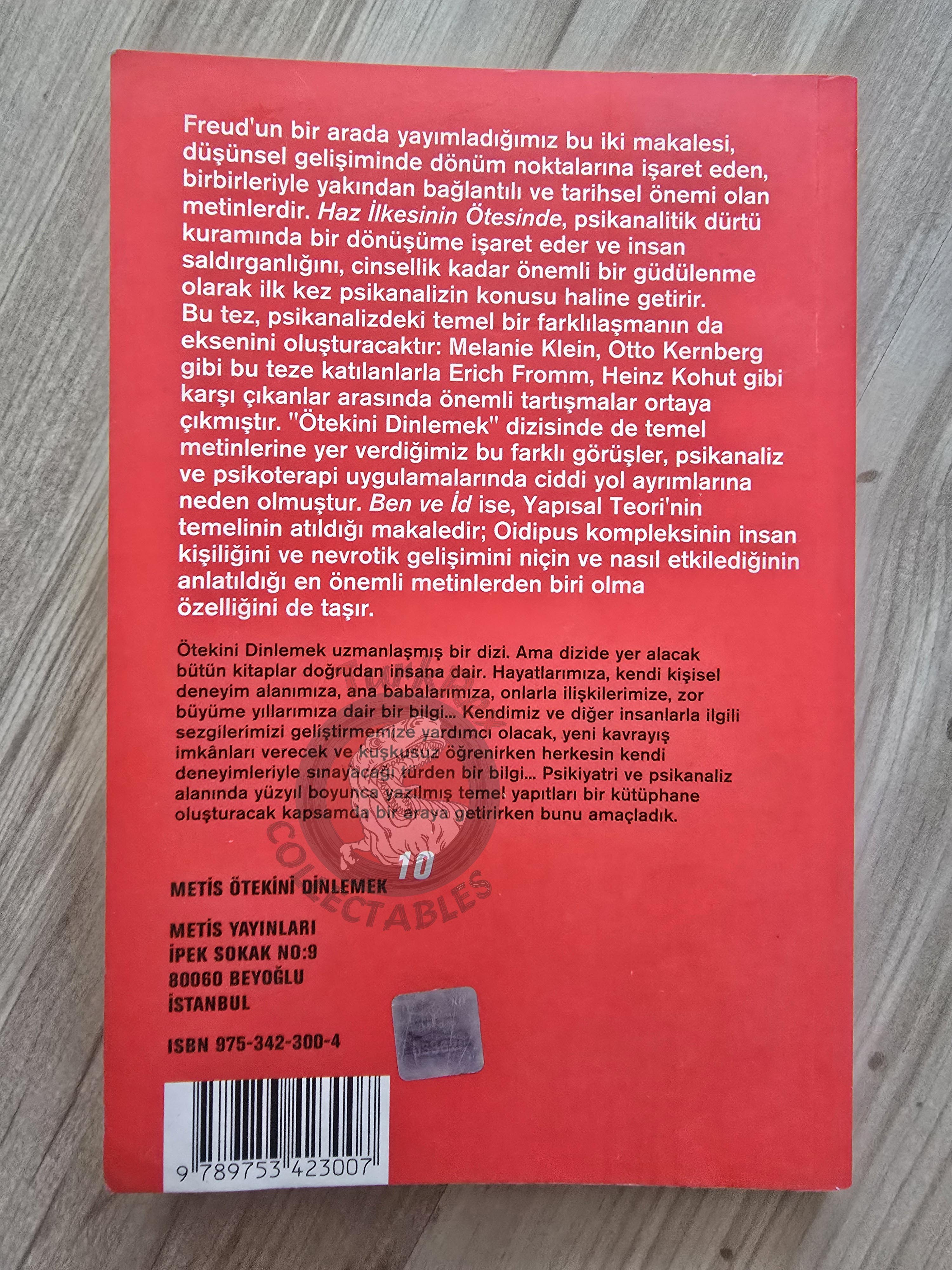Sigmund Freud – Beyond the Pleasure Principle 2001 Turkish Book Turkey