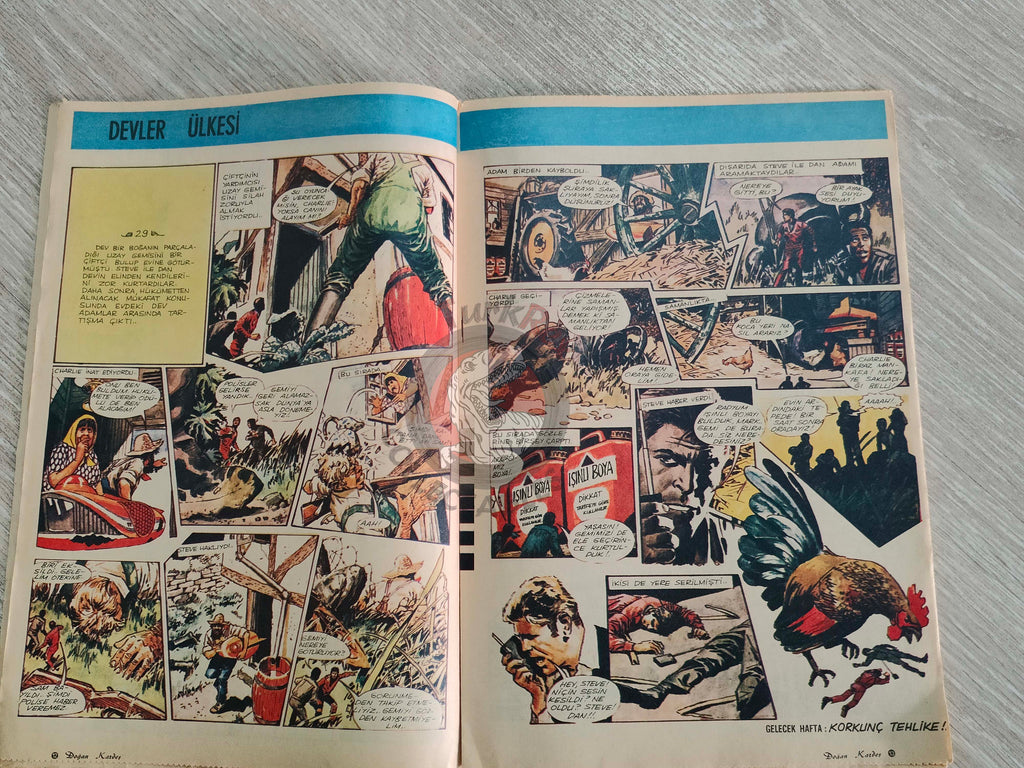 Doğan Kardeş 1971 Magazine #31 Turkish Comic Turkey Johnny Galaxy, Alice In Wonderland