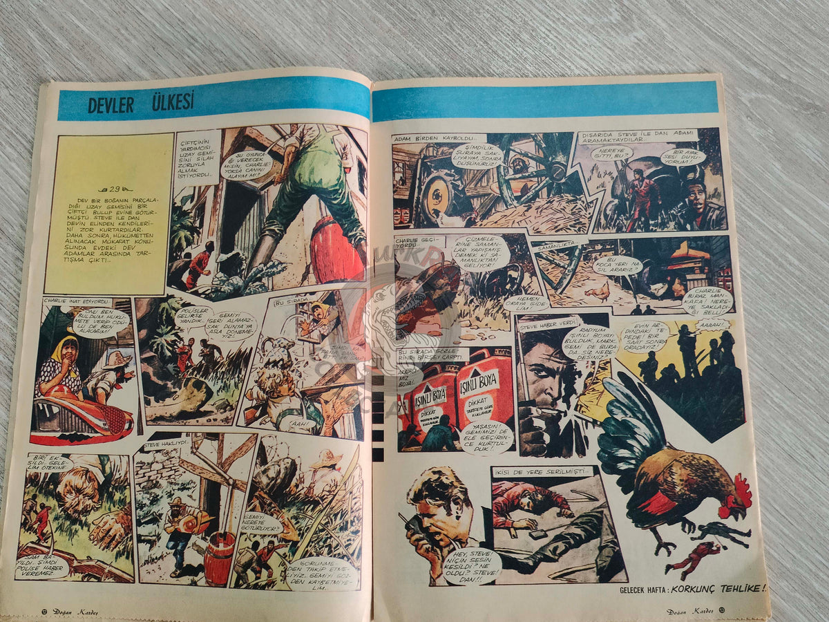 Doğan Kardeş 1971 Magazine #31 Turkish Comic Turkey Johnny Galaxy, Alice In Wonderland