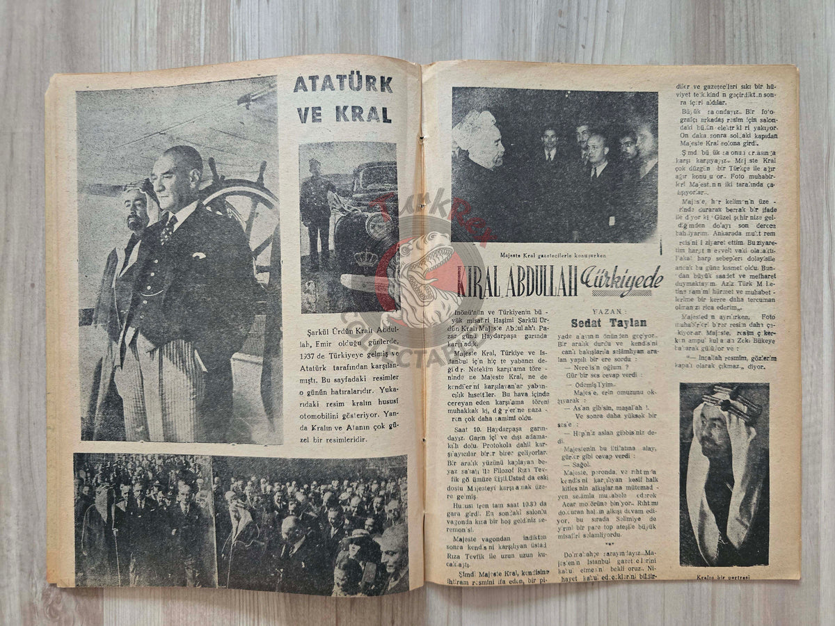 Ufuk 1947 King Abdullah I of Jordan’s Visit to Turkey Turkish Magazine Middle East Gene Tierney