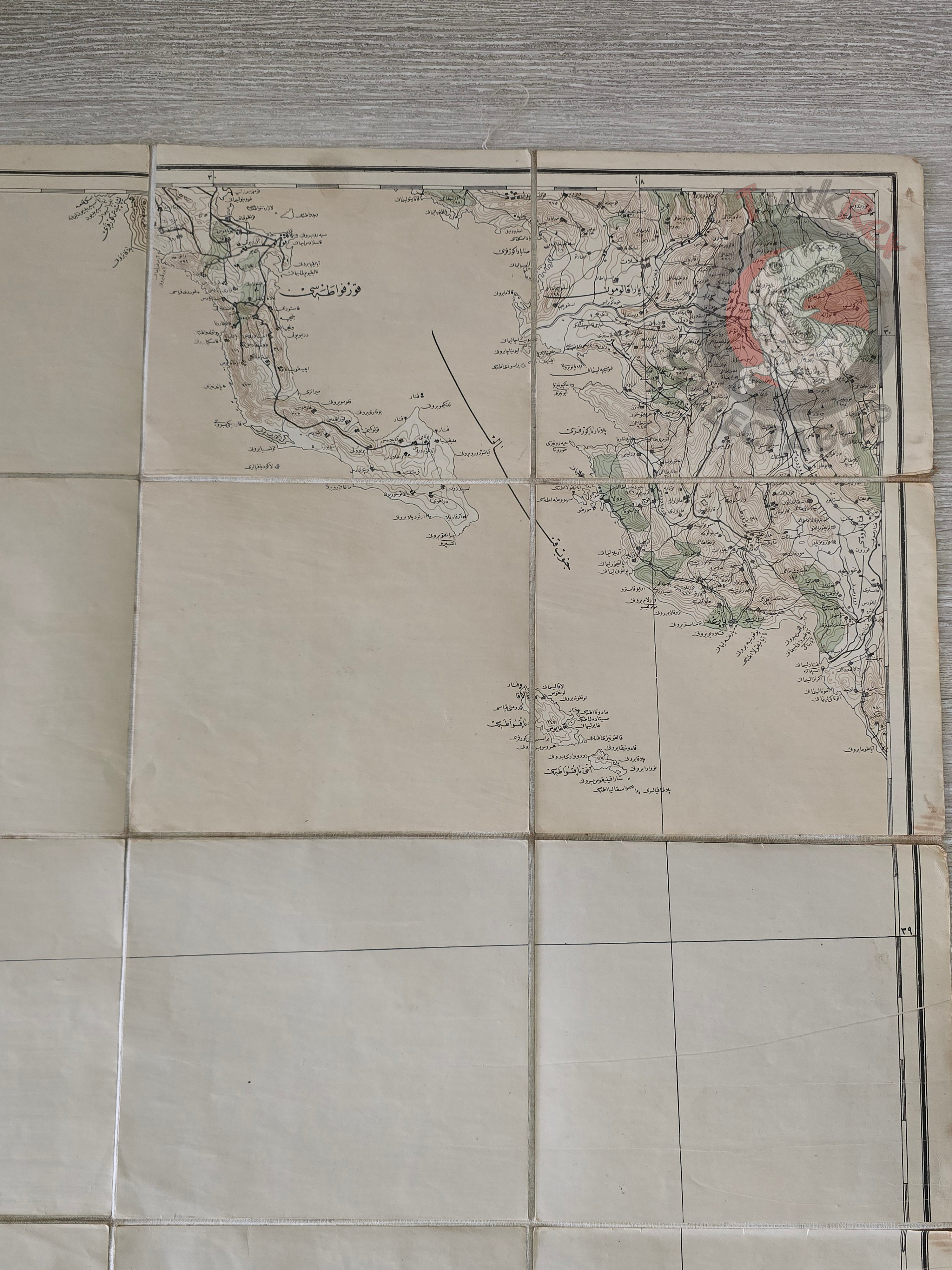 Corfu Island Greece Ottoman Military Map WW1 Gaios Parga