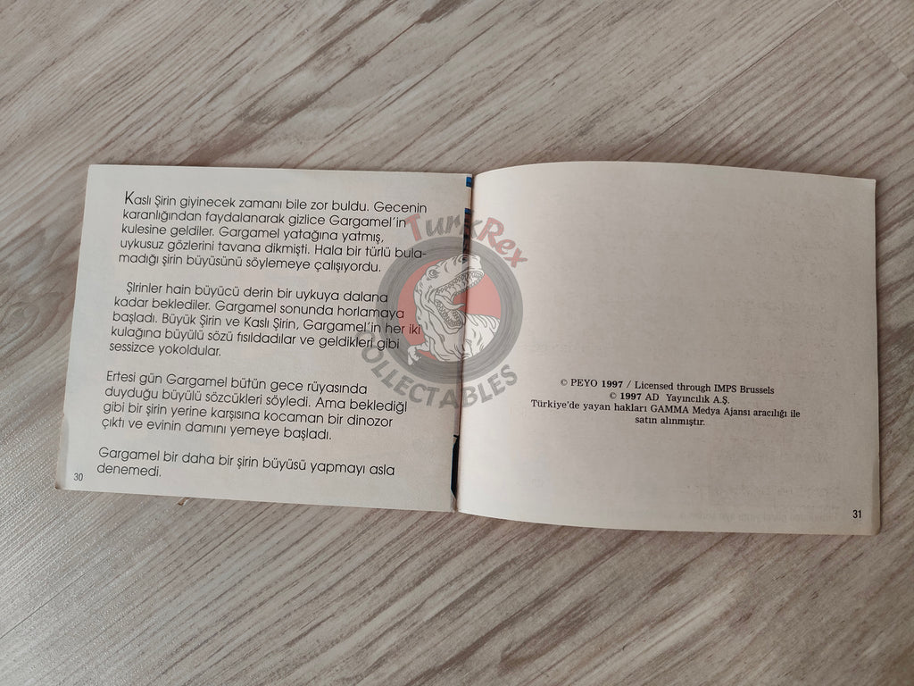 The Smurfs - Gurgelhals will Schlümpfe zaubern 1997 Turkish Book Turkey Die Schlümpfe Minibuch