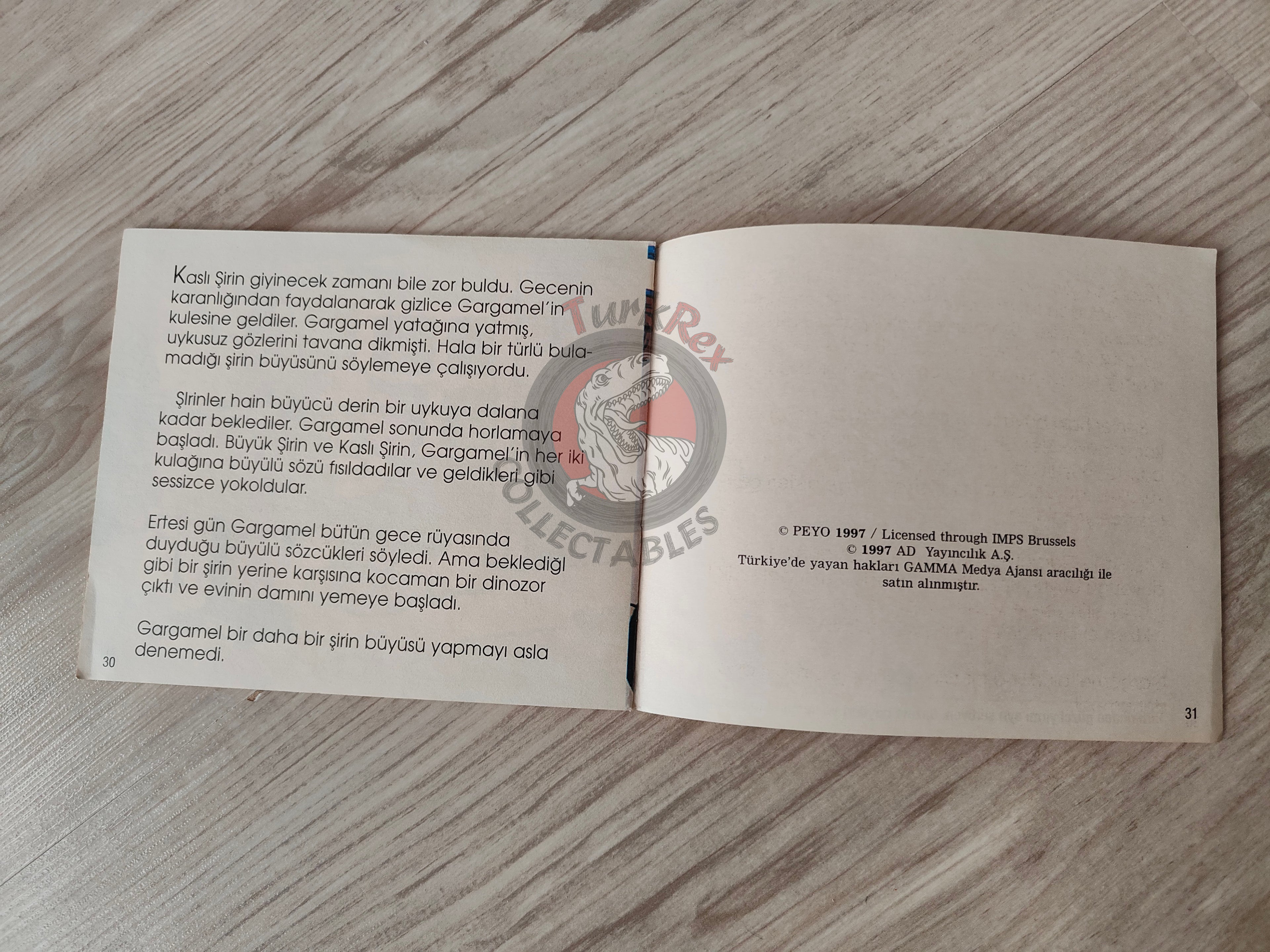The Smurfs - Gurgelhals will Schlümpfe zaubern 1997 Turkish Book Turkey Die Schlümpfe Minibuch