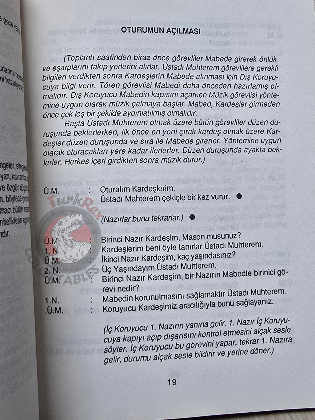 Turkish Freemasonry 1st Degree Ritual Apprentice 1991 Booklet Masonic Masons of Turkey Signed