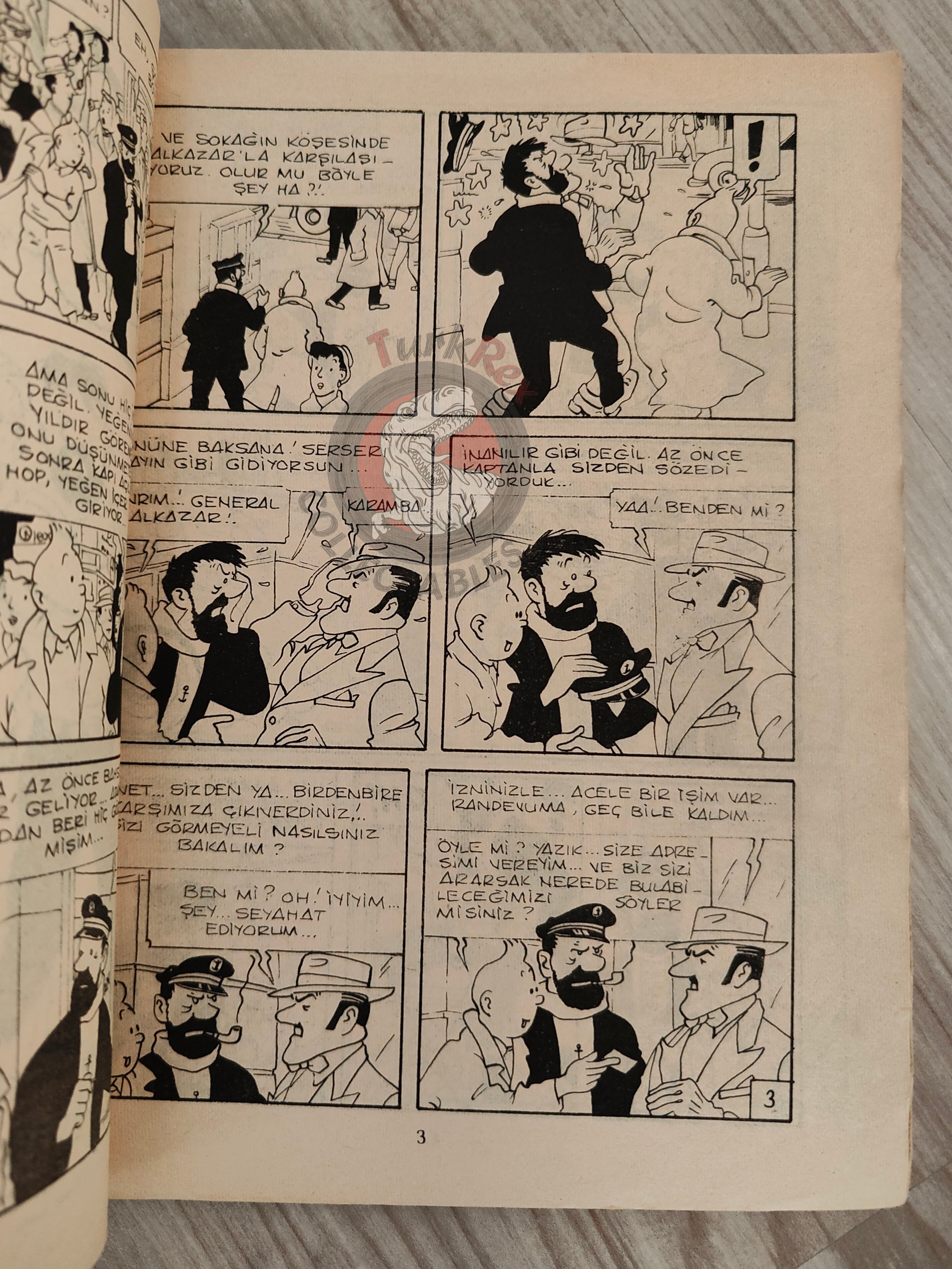 Tintin – The Red Sea Sharks 1980s Turkish Edition Comic Turkey