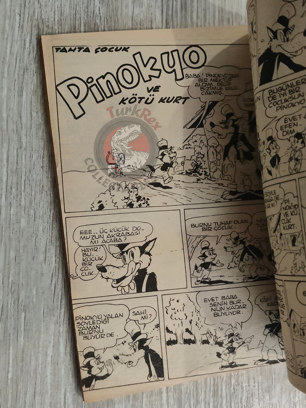 Johan et Pirlouit #23 1982 Turkish Comic Turkey Le Serment des Vikings #5 Pinocchio