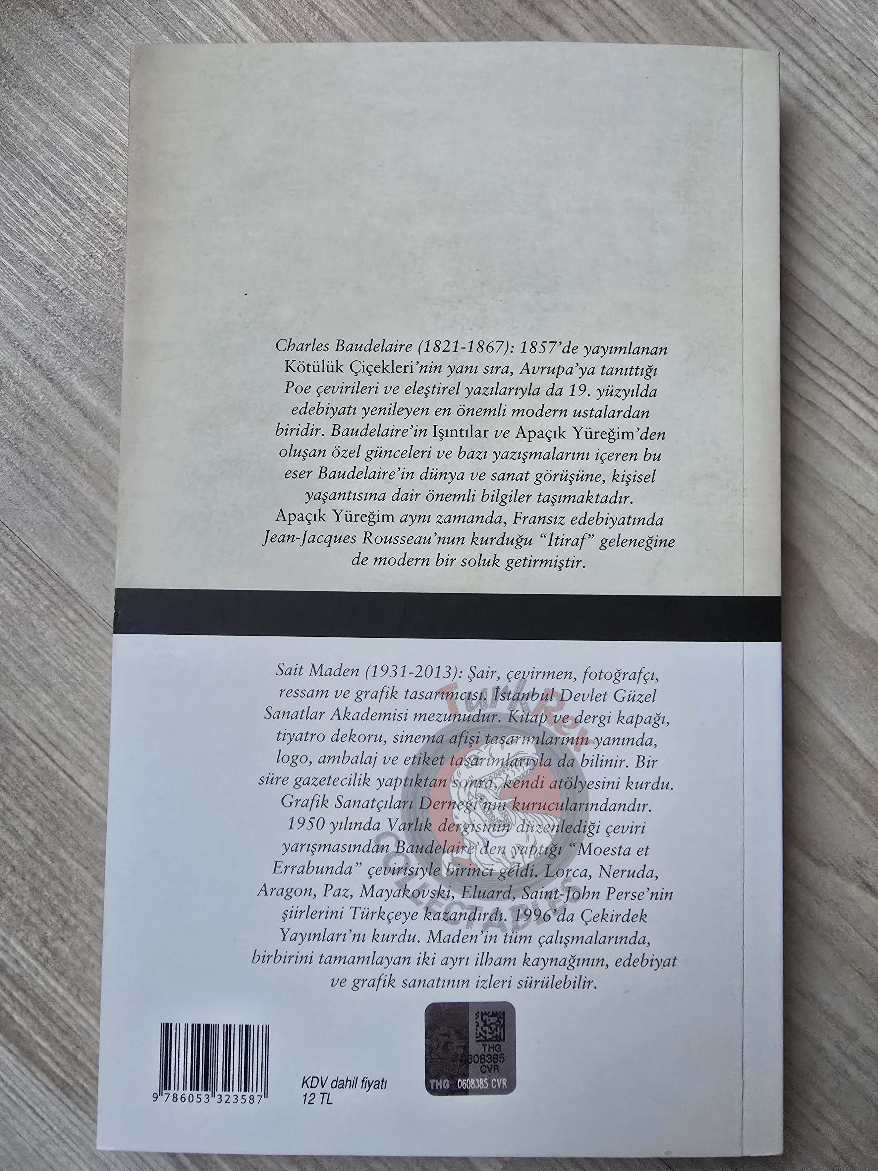 Charles Baudelaire – Journaux Intimes 2015 Turkish Book Turkey