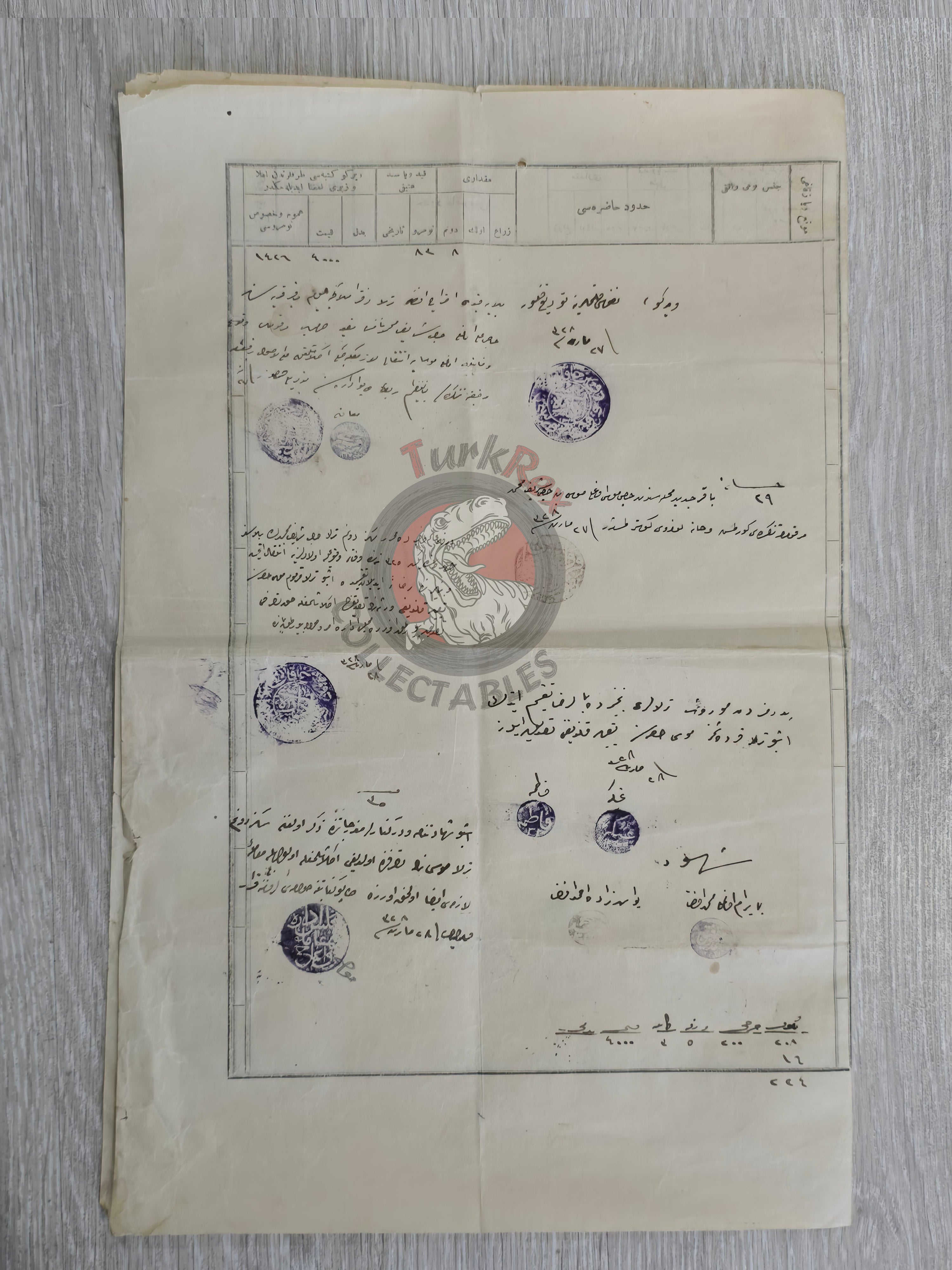 Ottoman 1912 Land Deed Field in Manisa Kırkağaç Bakır Title Deed Hadji