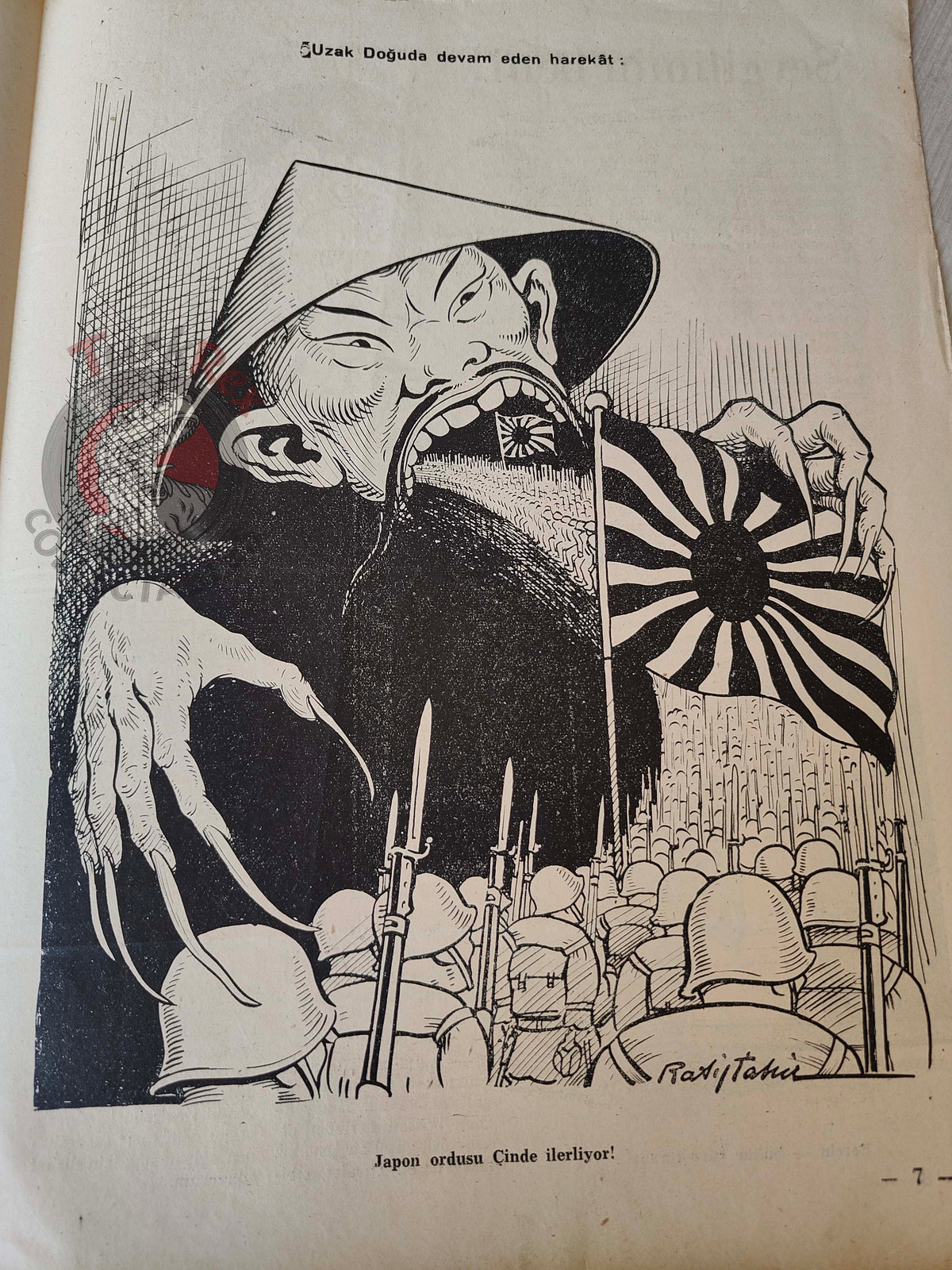 Akbaba 1943 Humor Magazine Turkish Turkey Germany Japan WW2 era China Churchill USA Uncle Sam