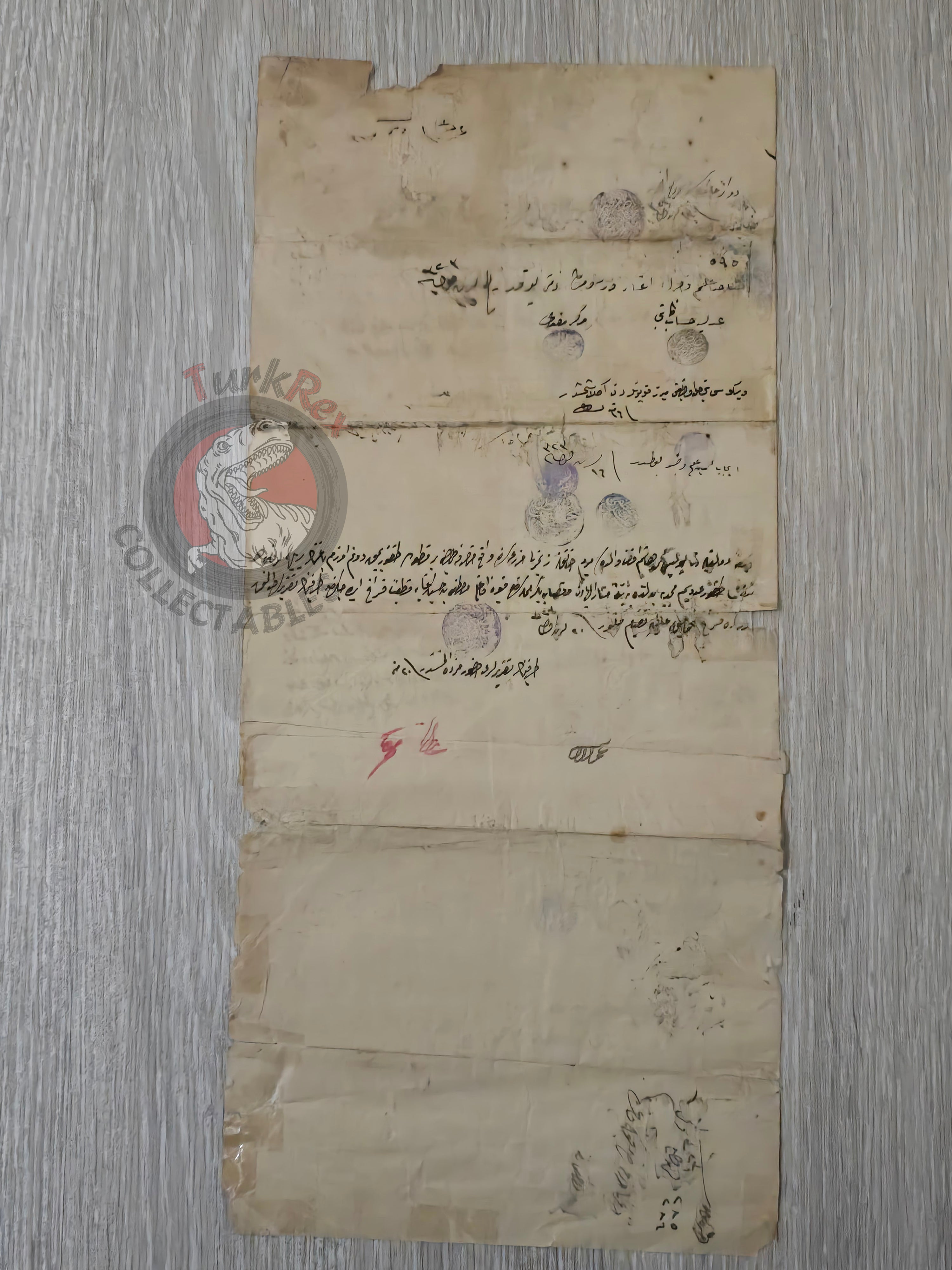 Ottoman 1907 Land Deed Vineyard in Adana Tarsus Title Deed Police Sheikh Greek