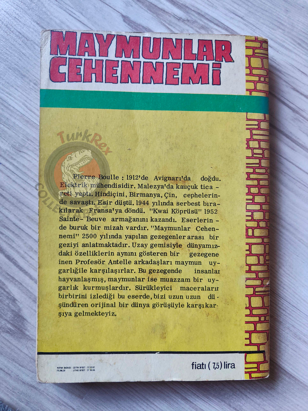 Pierre Boulle – Planet of the Apes 1971 1st Turkish Book Turkey