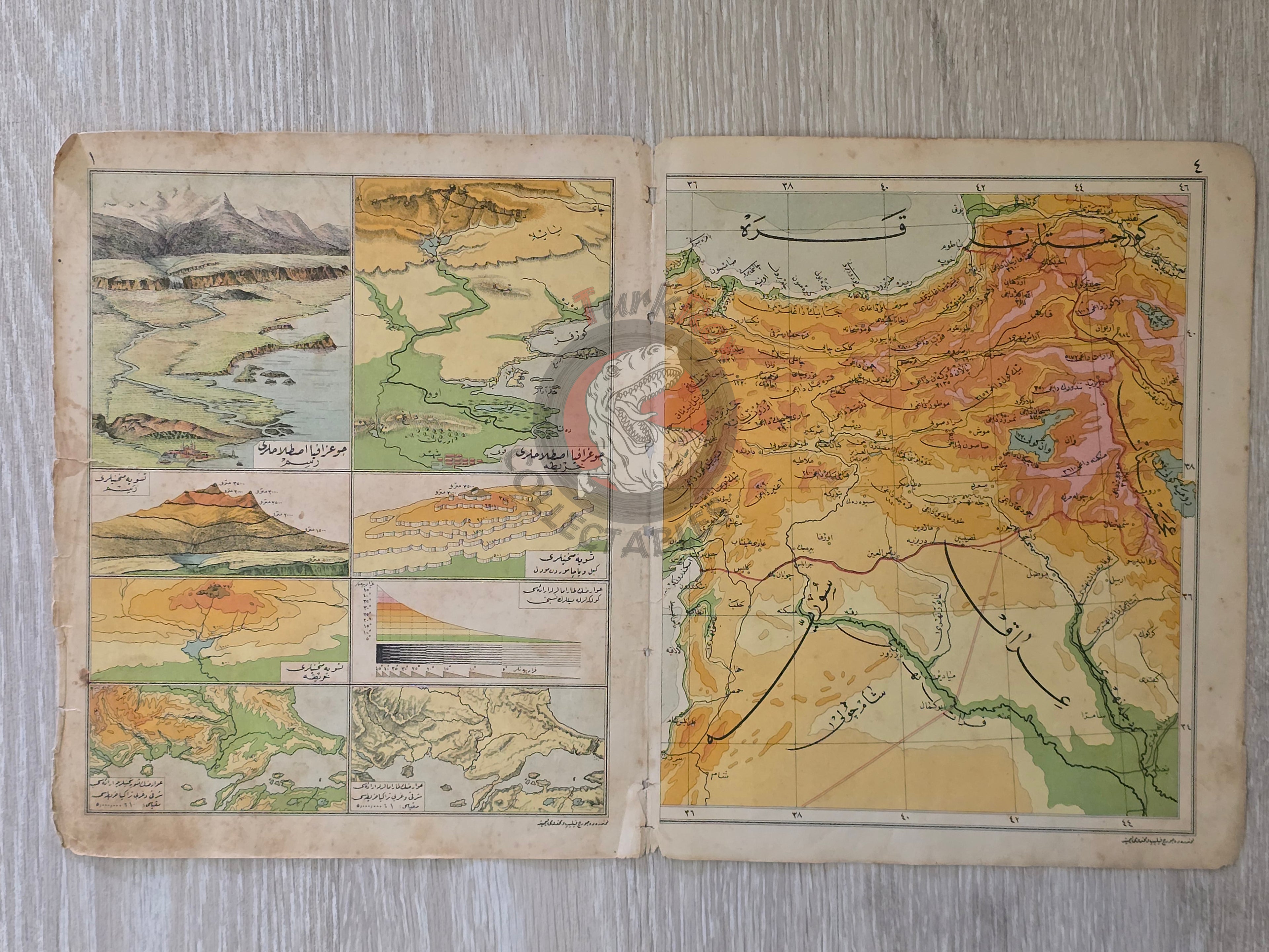 Turkey and Neighboring States 1928 Ottoman Atlas Map Faik Sabri Middle East Eastern Anatolia
