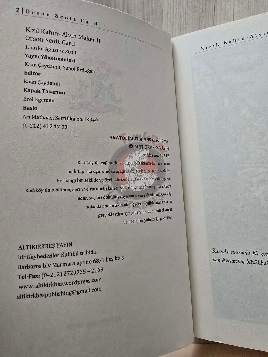 Orson Scott Card – The Tales of Alvin Maker Turkish Book Turkey Complete Set