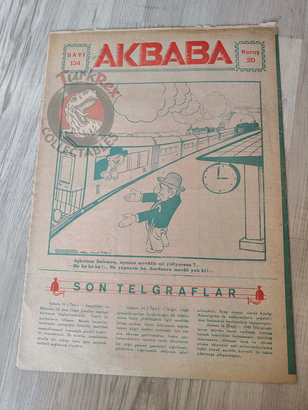 Akbaba 1946 Humor Magazine Turkish Turkey  Hitler Mussolini WW2 era Germany Italy