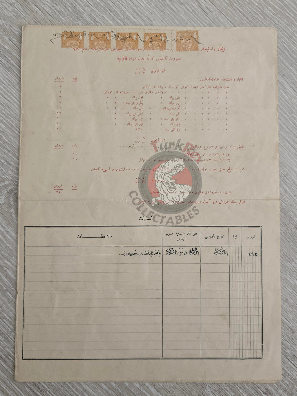 Ottoman 1918 Rental Contract of Shop İstanbul Grand Bazaar Armenian Citizens Armenia Surp Karabet Church