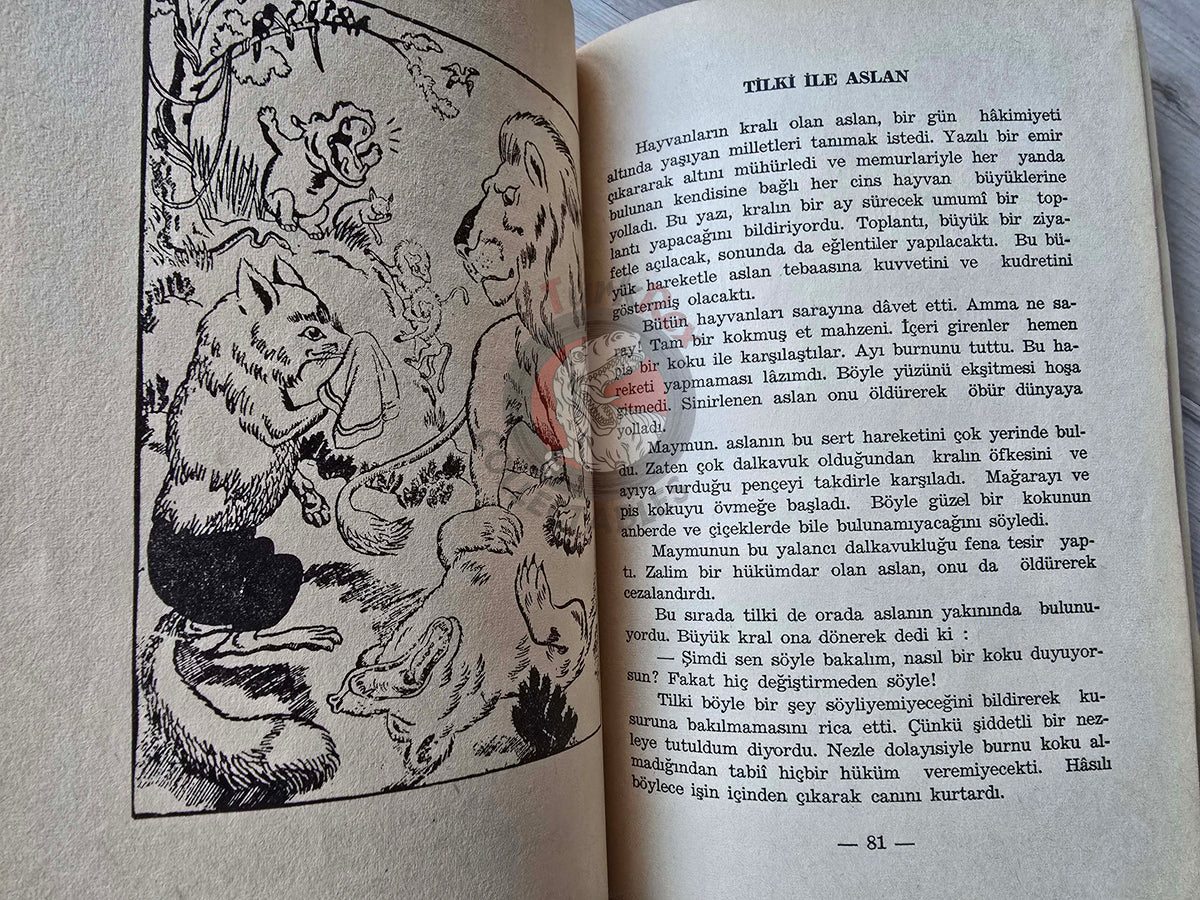 Jean de La Fontaine – Stories from Fables 1966 Turkish Book Turkey Illustrated Maurie Lemainque