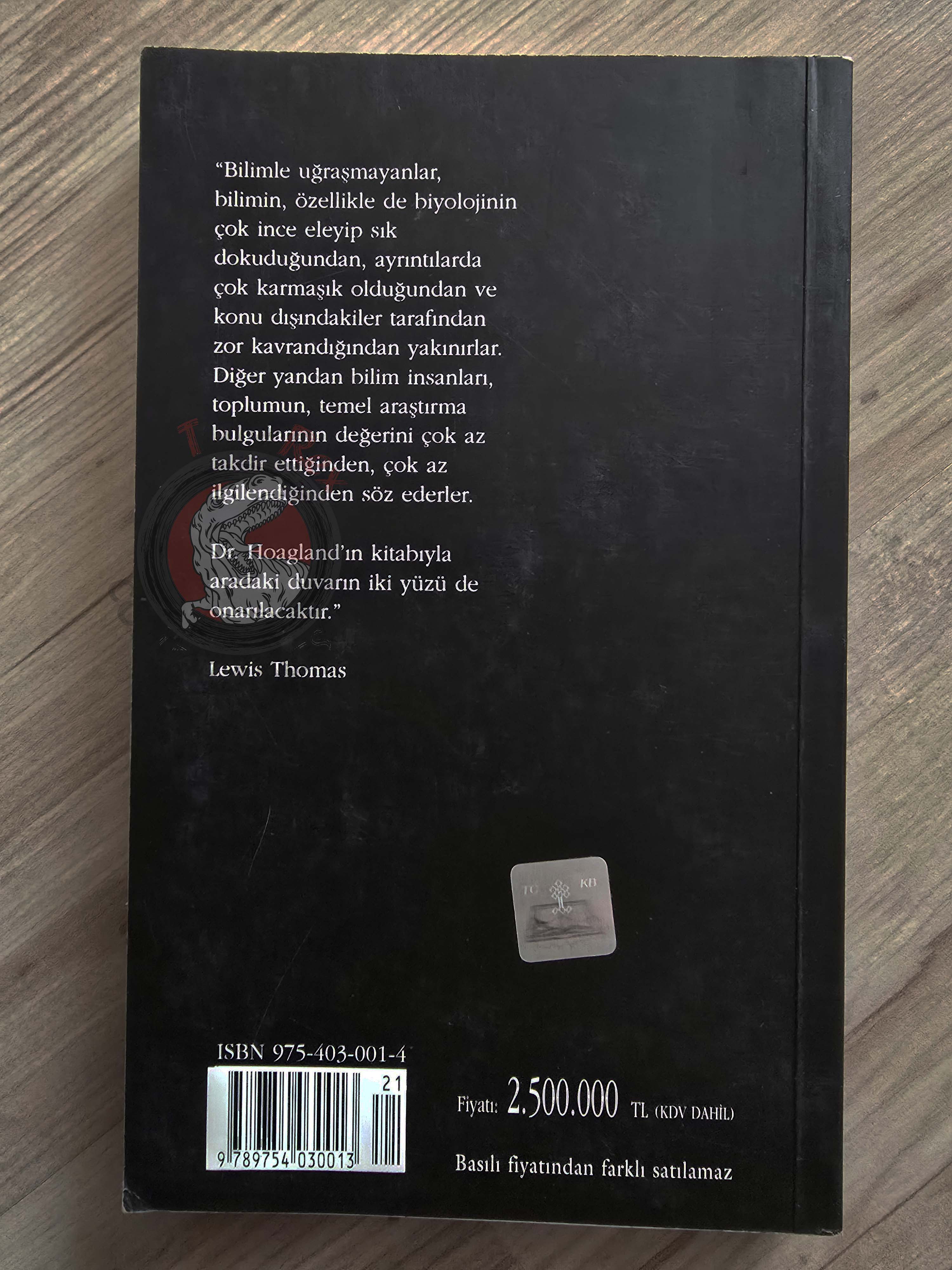 Mahlon B. Hoagland – The Roots Of Life 2003 Turkish Book Turkey
