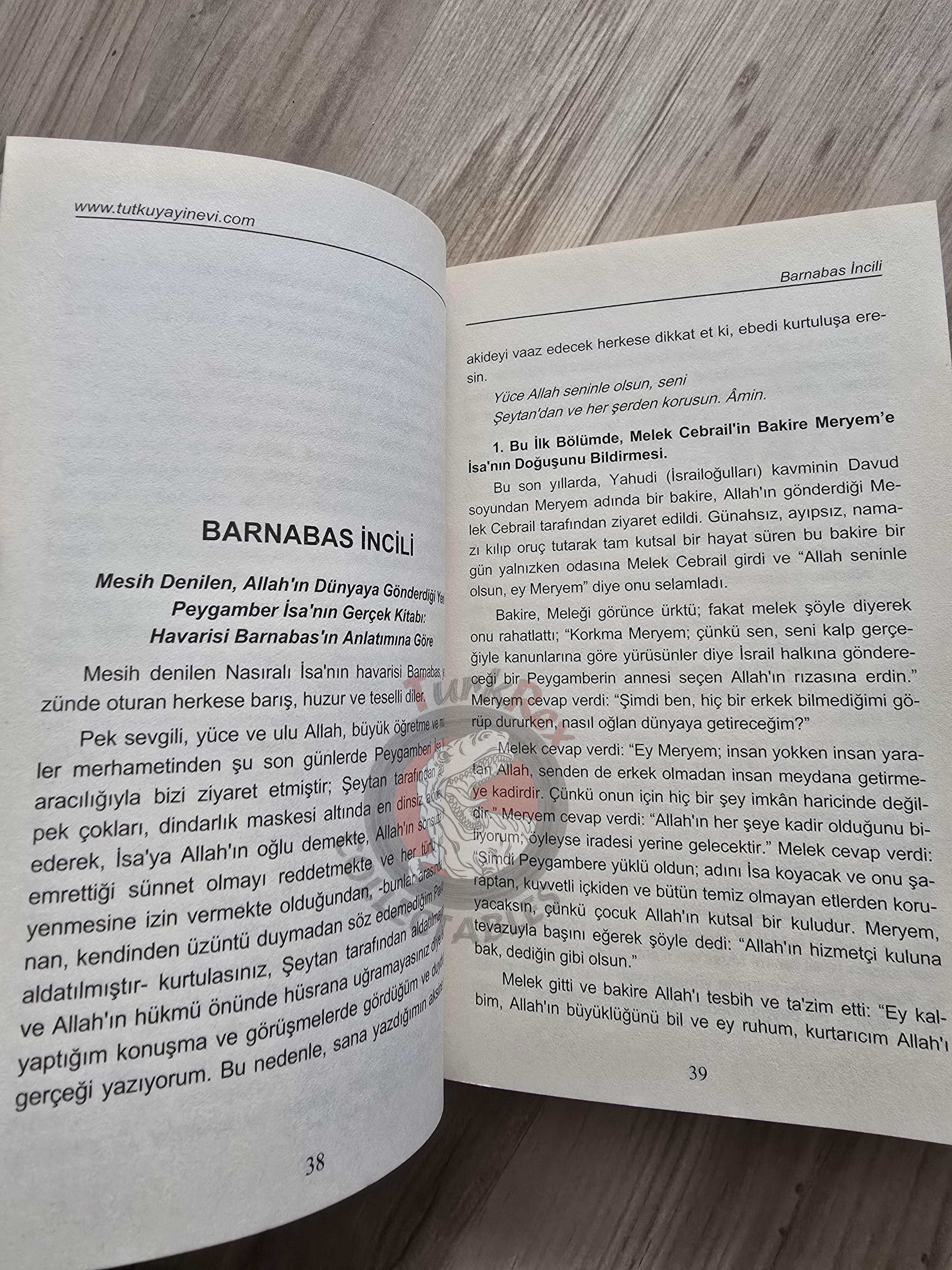The Gospel of Barnabas 2011 Turkish Book New Testament Bible