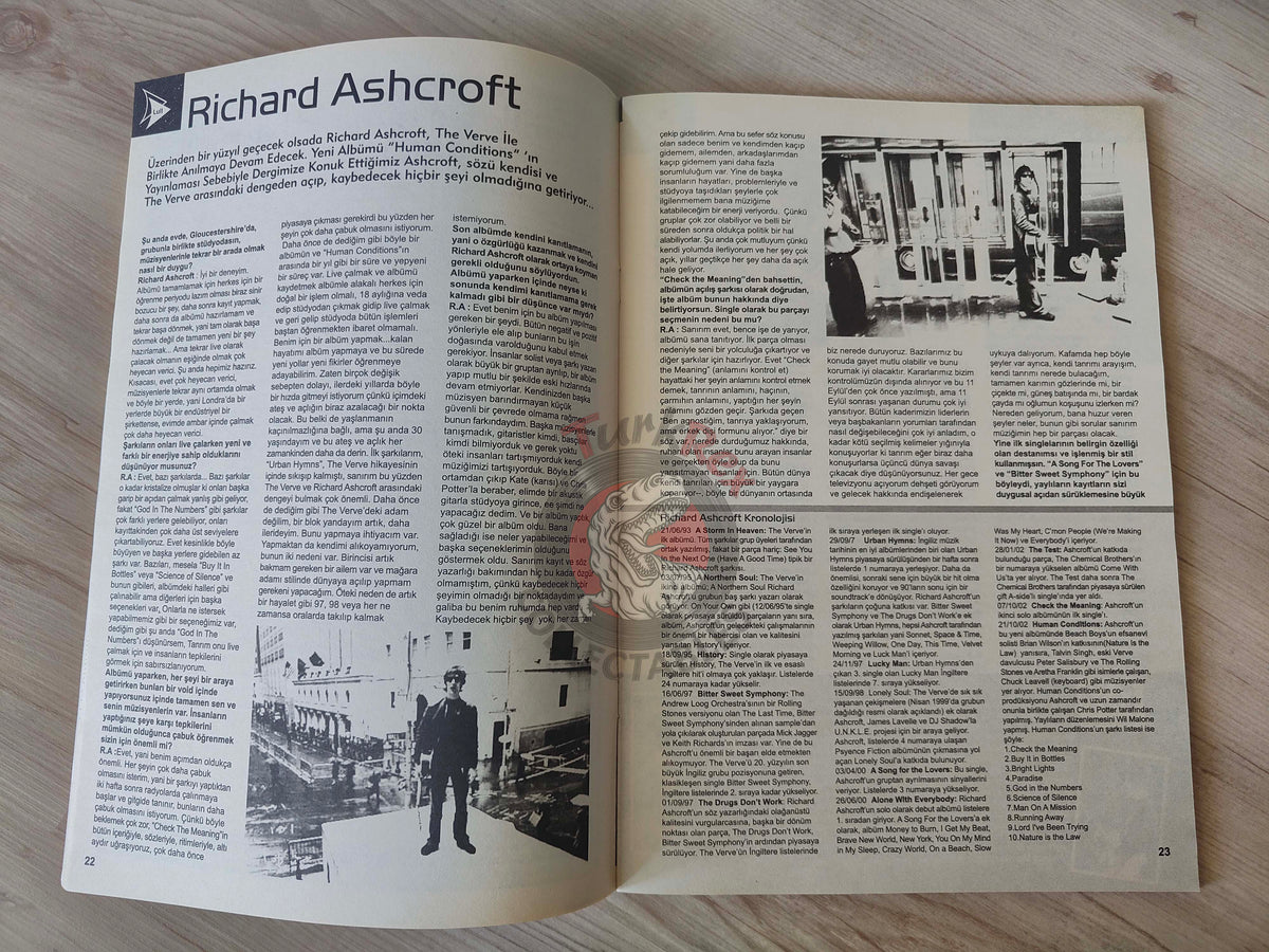 Lull 2002 Richard Ashcroft Turkish Mag Turkey The Verve Jimi Hendrix Clash Foo Fighters