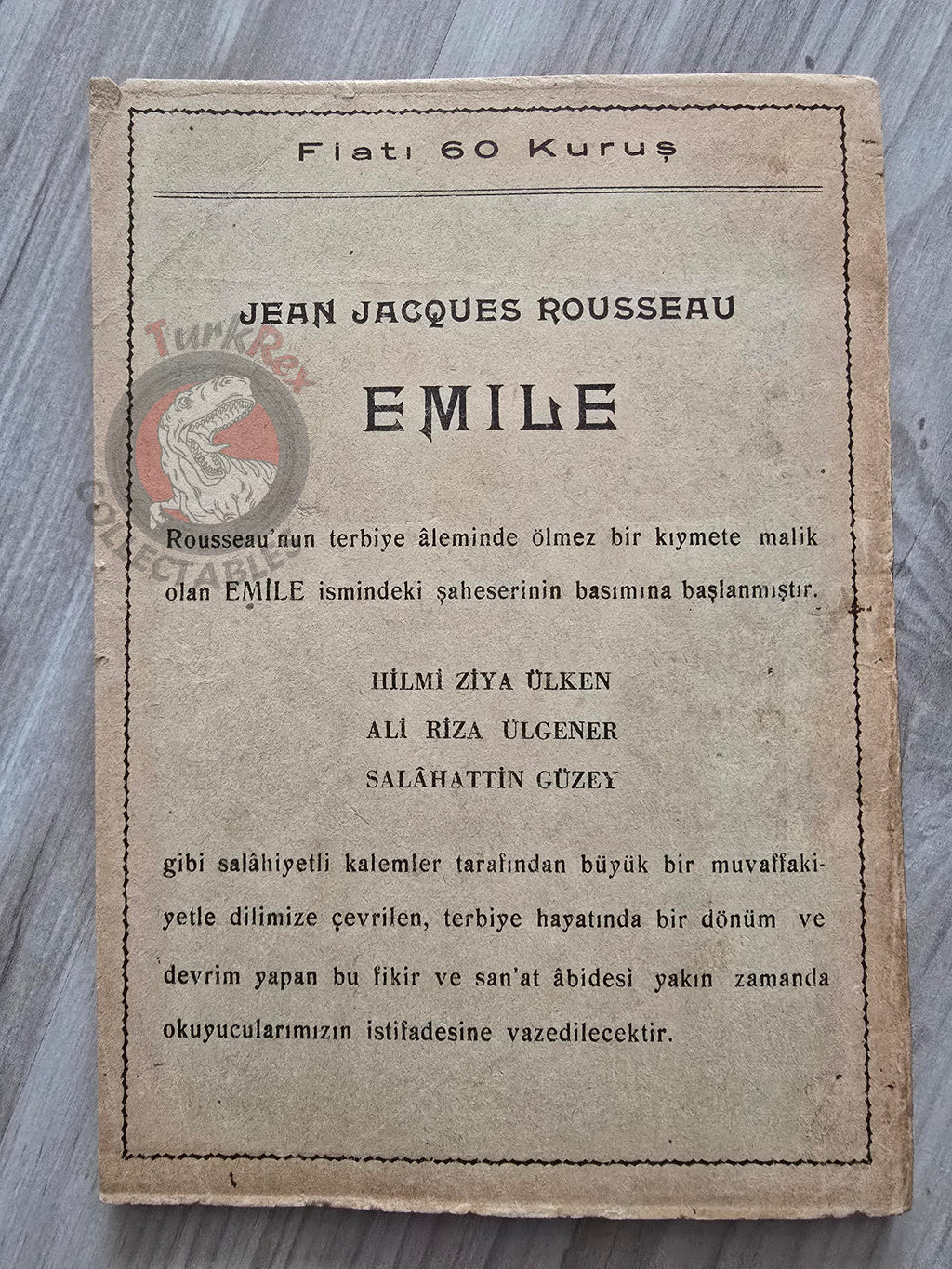 Jean-Jacques Rousseau – Discourse on the Sciences and the Arts 1942 Turkish Book Turkey