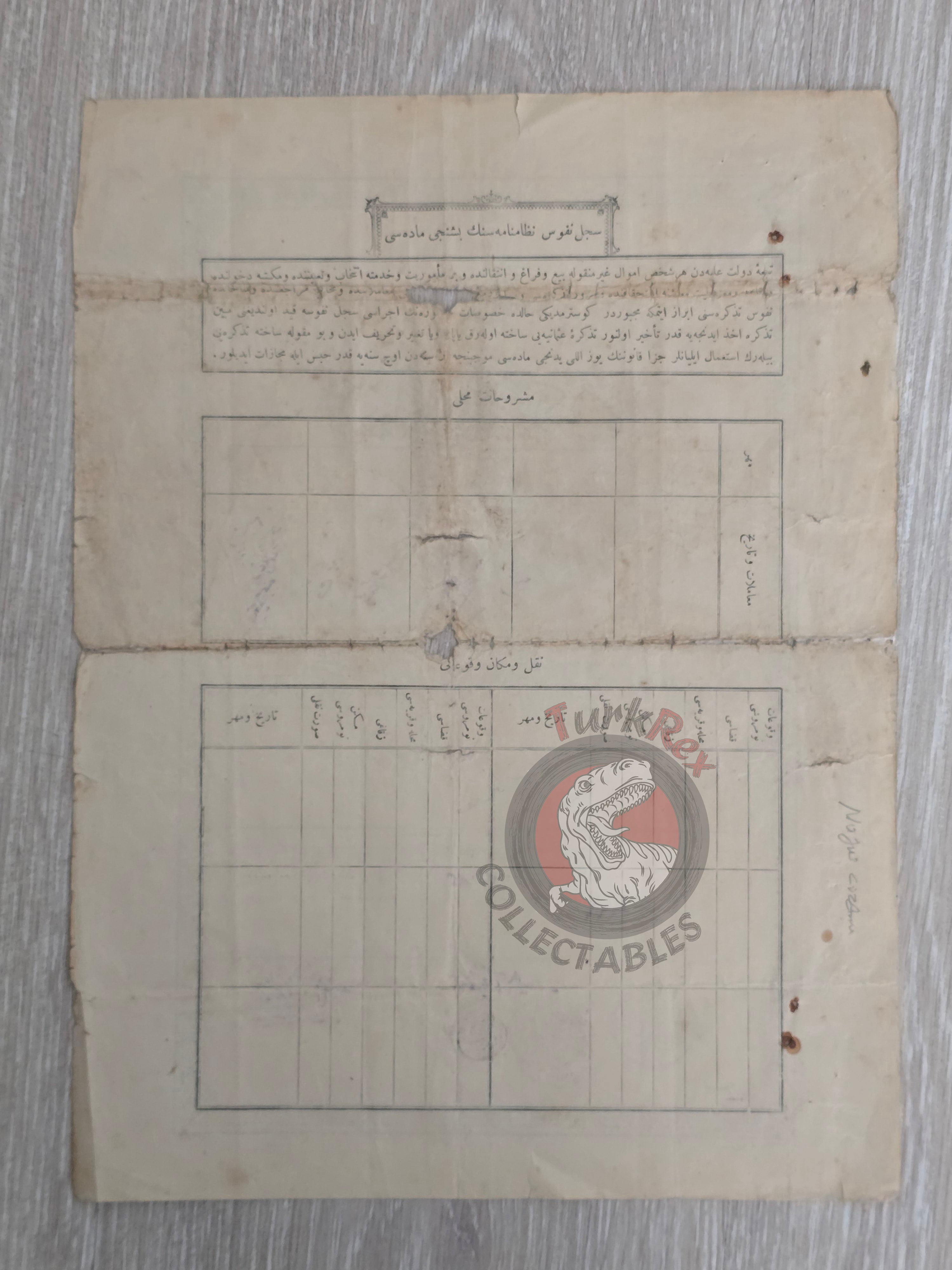 Ottoman Identity Document Parantsem Kouyoumdjian Armenian Citizen Armenia 1285