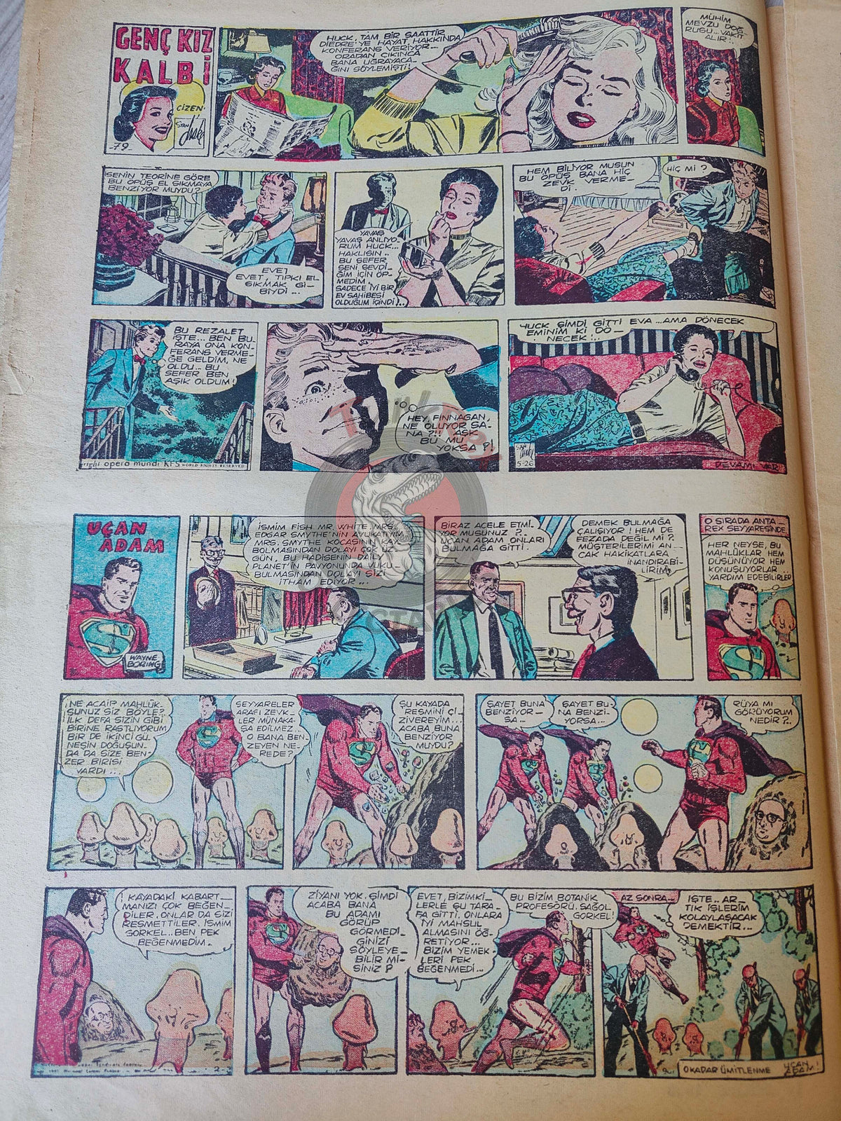Pazar 1958 Rosa Dolmai Turkish Mag Comic Turkey Superman Wayne Boring Donald Duck Stan Drake