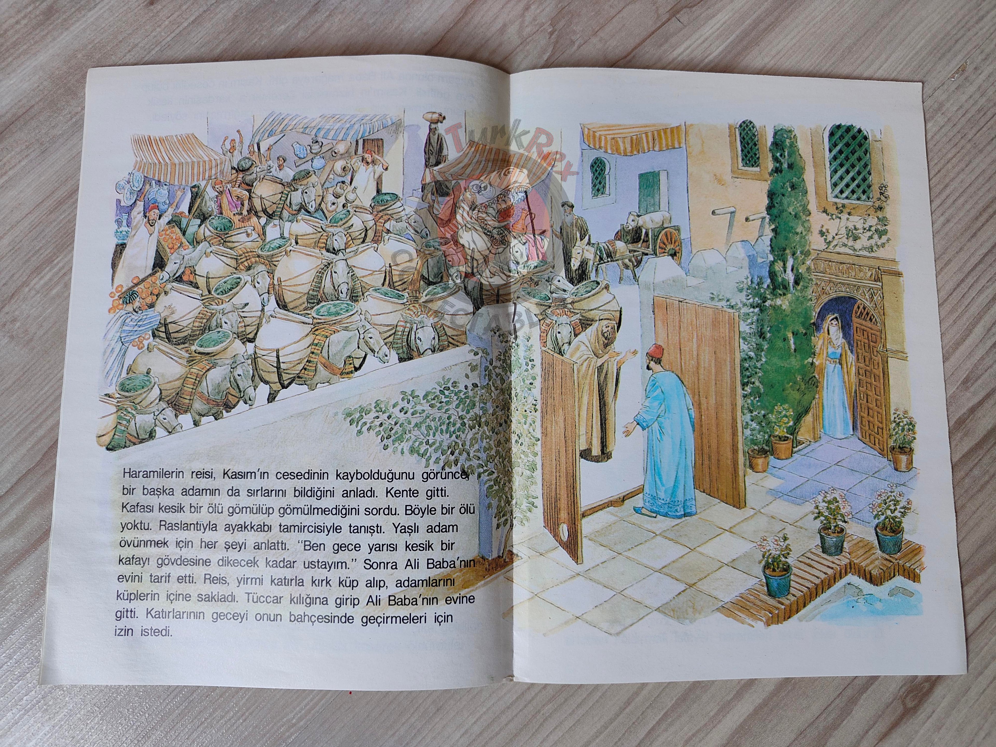 Ali Baba and the Forty Thieves 1980s Turkish Book Turkey 1001 Nights Illustrated