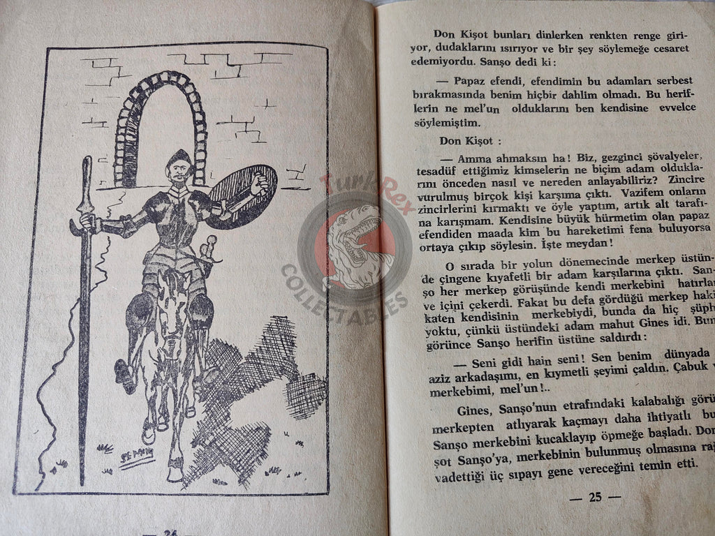 Miguel de Cervantes – Don Quixote 1966 Turkish Book Turkey Illustrated