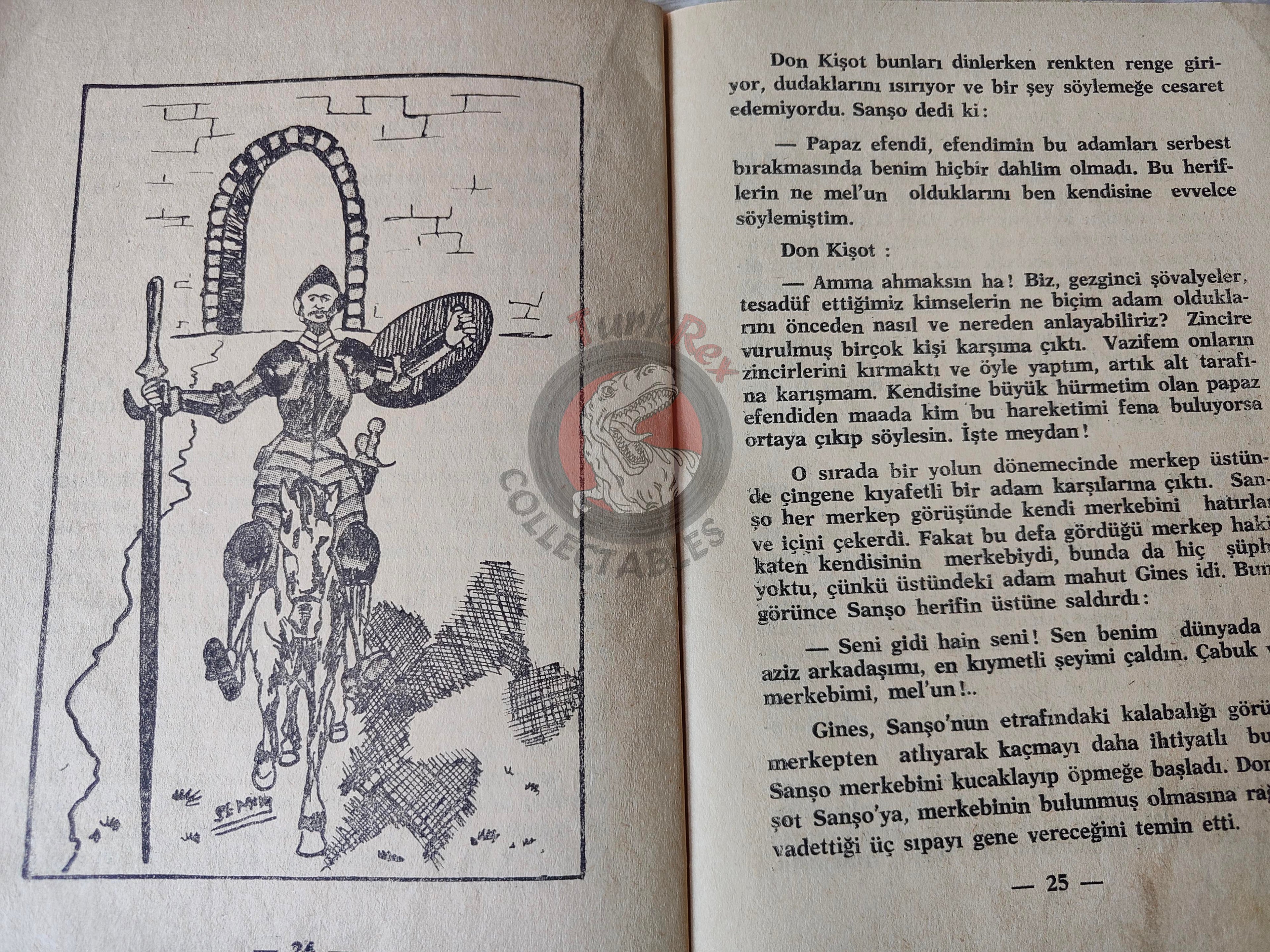 Miguel de Cervantes – Don Quixote 1966 Turkish Book Turkey Illustrated