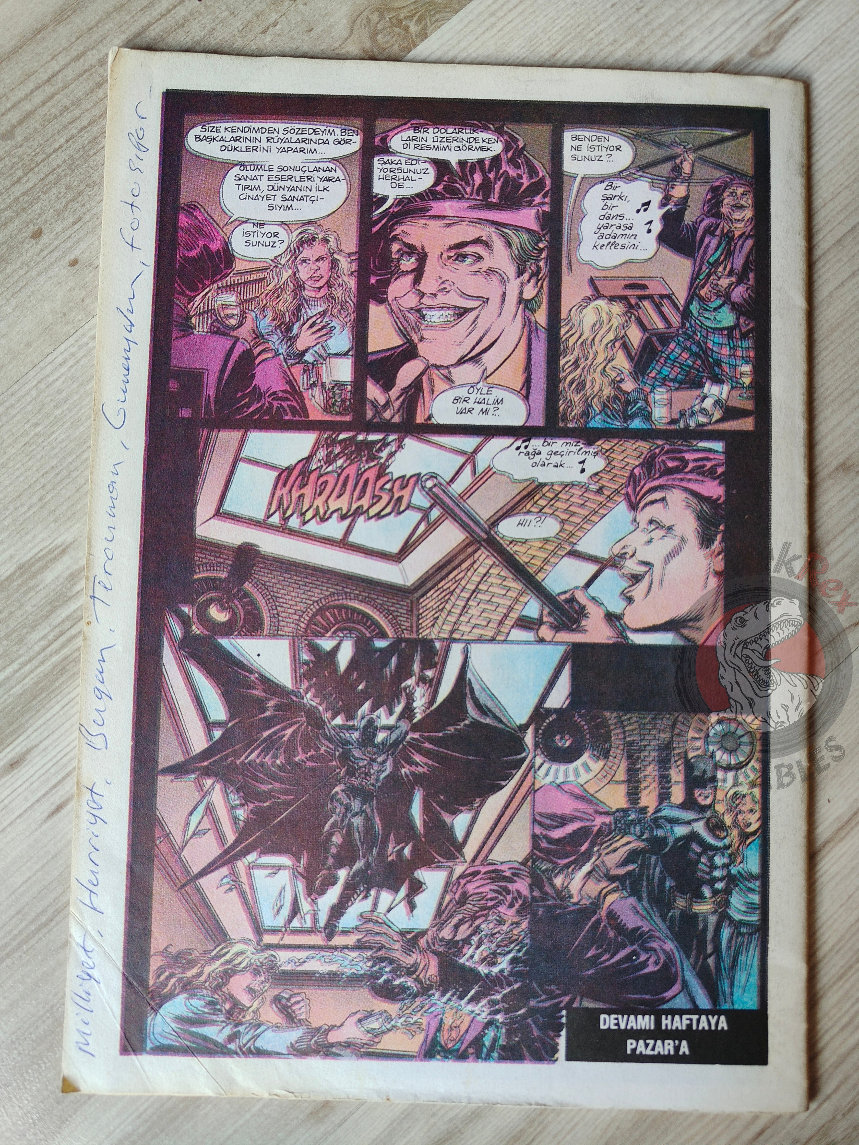 Batman The Official Comic Adaptation Issue #1 1989 Turkish Joker Newspaper Giveaway