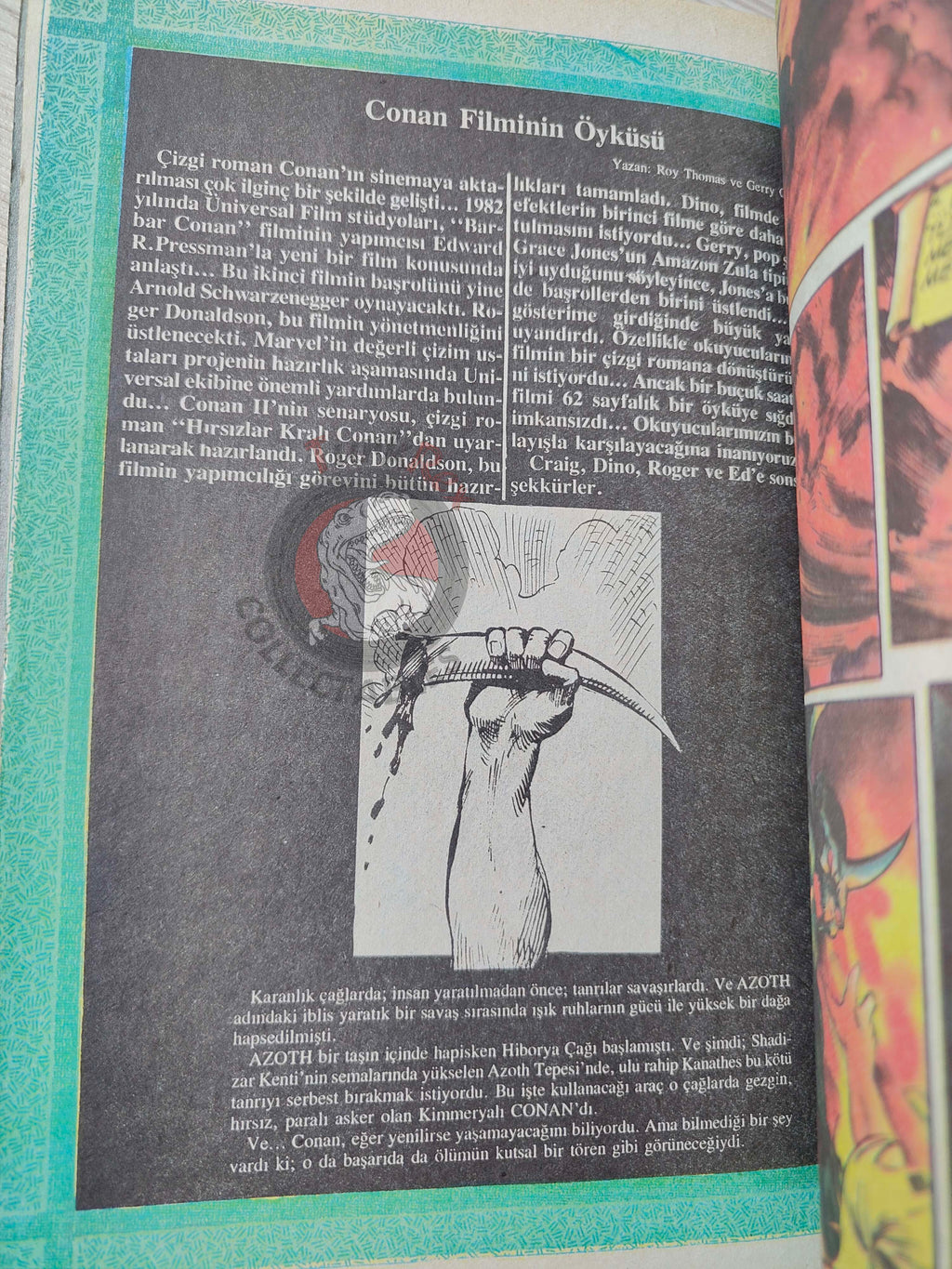 Conan Horn of Azoth 1990 Marvel Grafik #3 Turkish Comic Turkey