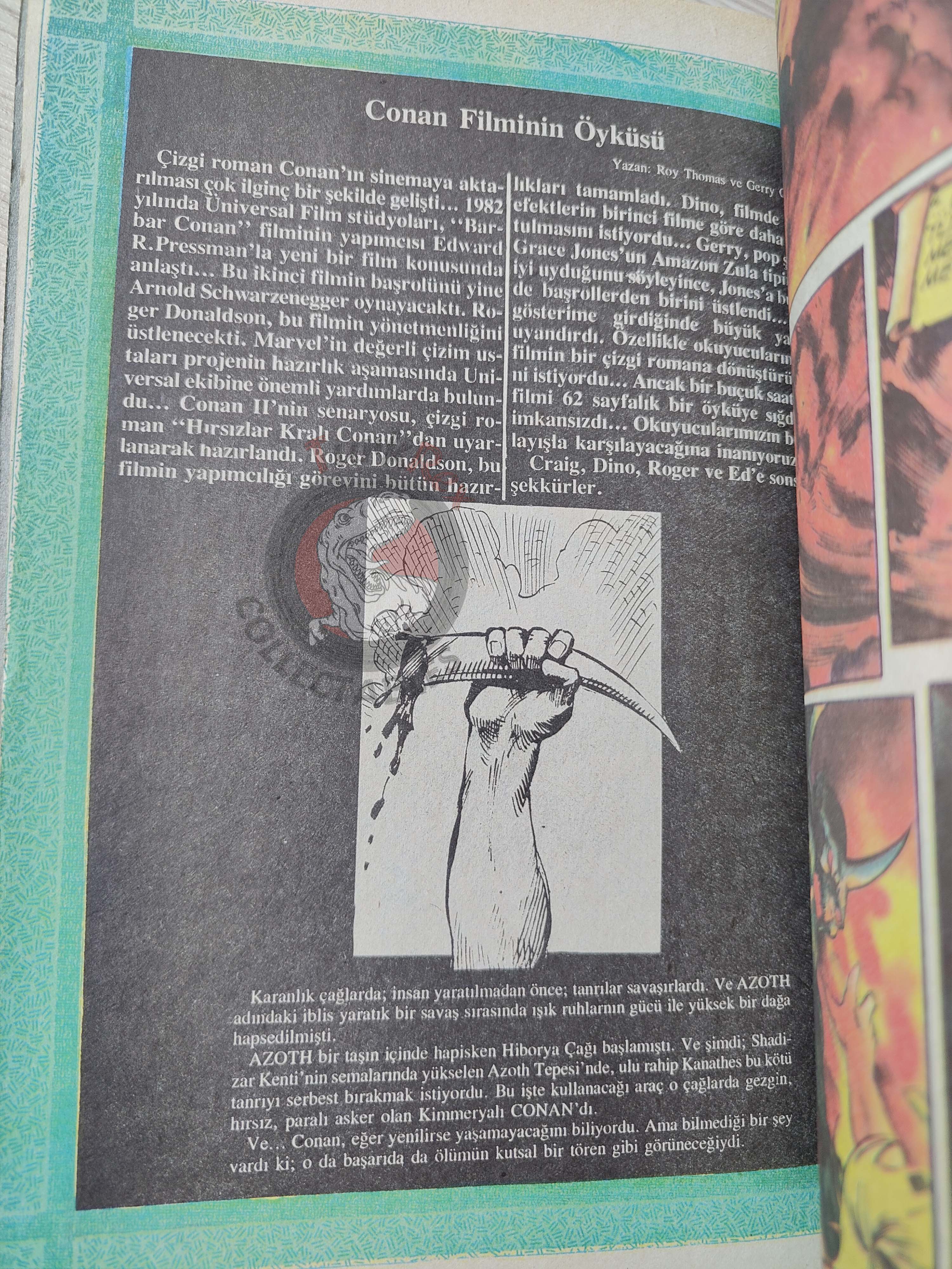 Conan Horn of Azoth 1990 Marvel Grafik #3 Turkish Comic Turkey