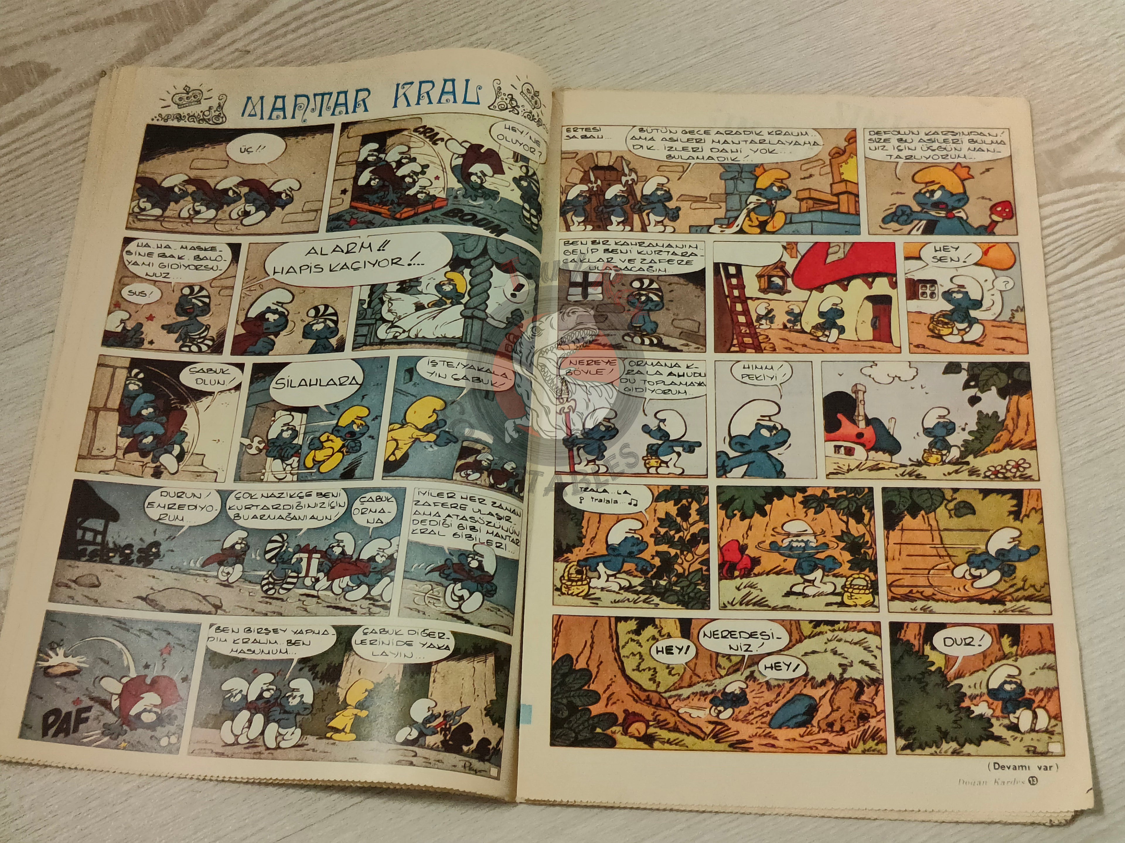 Doğan Kardeş 1975 Magazine #48 Turkish Comic Turkey Dick Turpin Smurfs Spirou Gaston