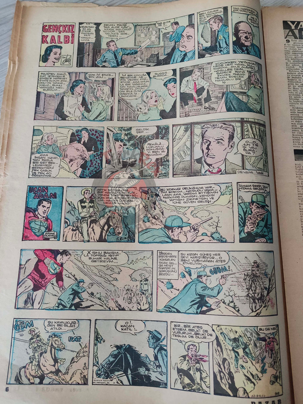 Pazar 1959 Janet Leigh Turkish Mag Comic Turkey Superman Wayne Boring Stan Drake Reza Pahlavi Iran