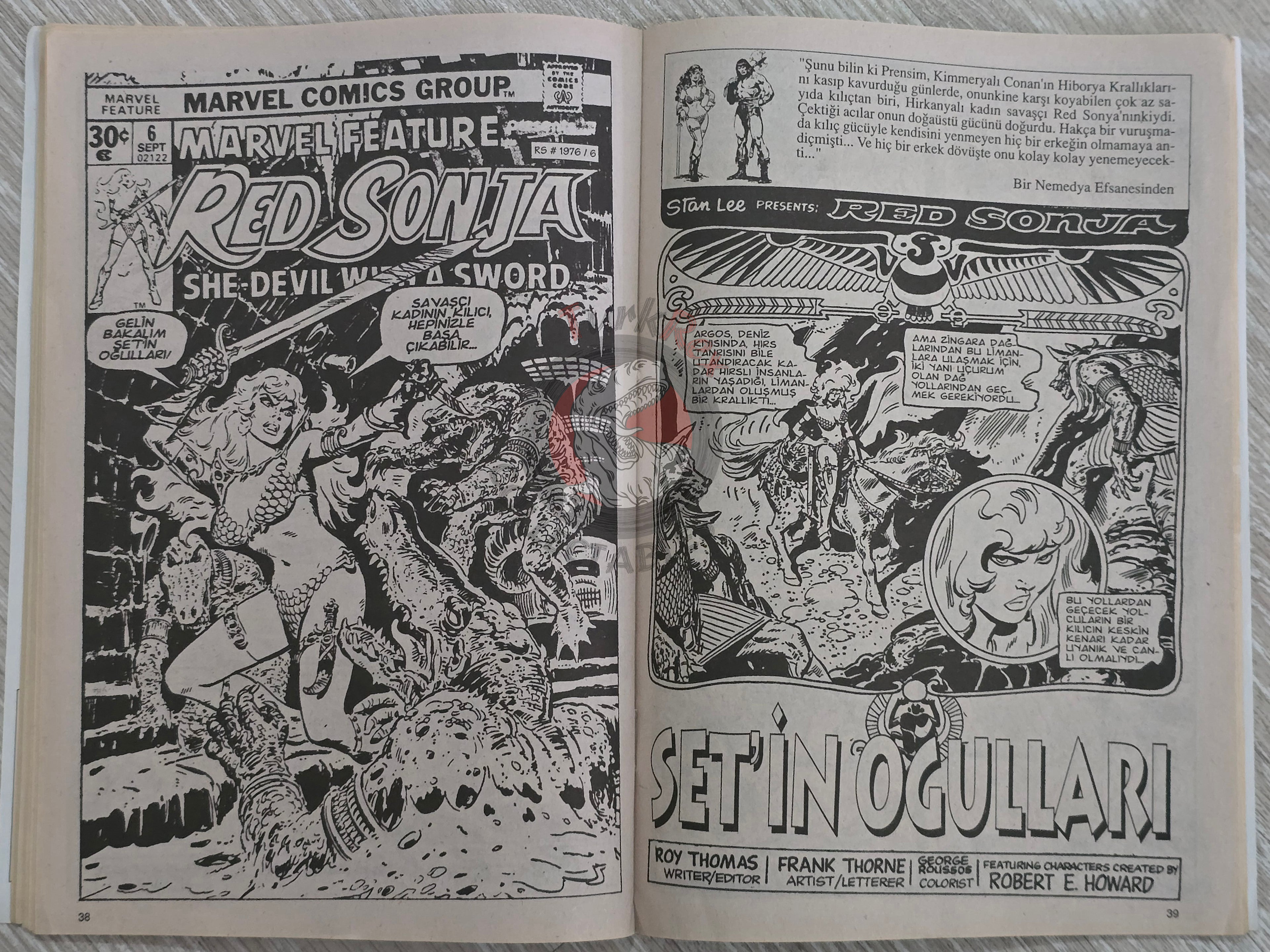 Red Sonja #4 2000 Turkish Comic Turkey Marvel Feature #4 #5 #6 Conan the Barbarian #67