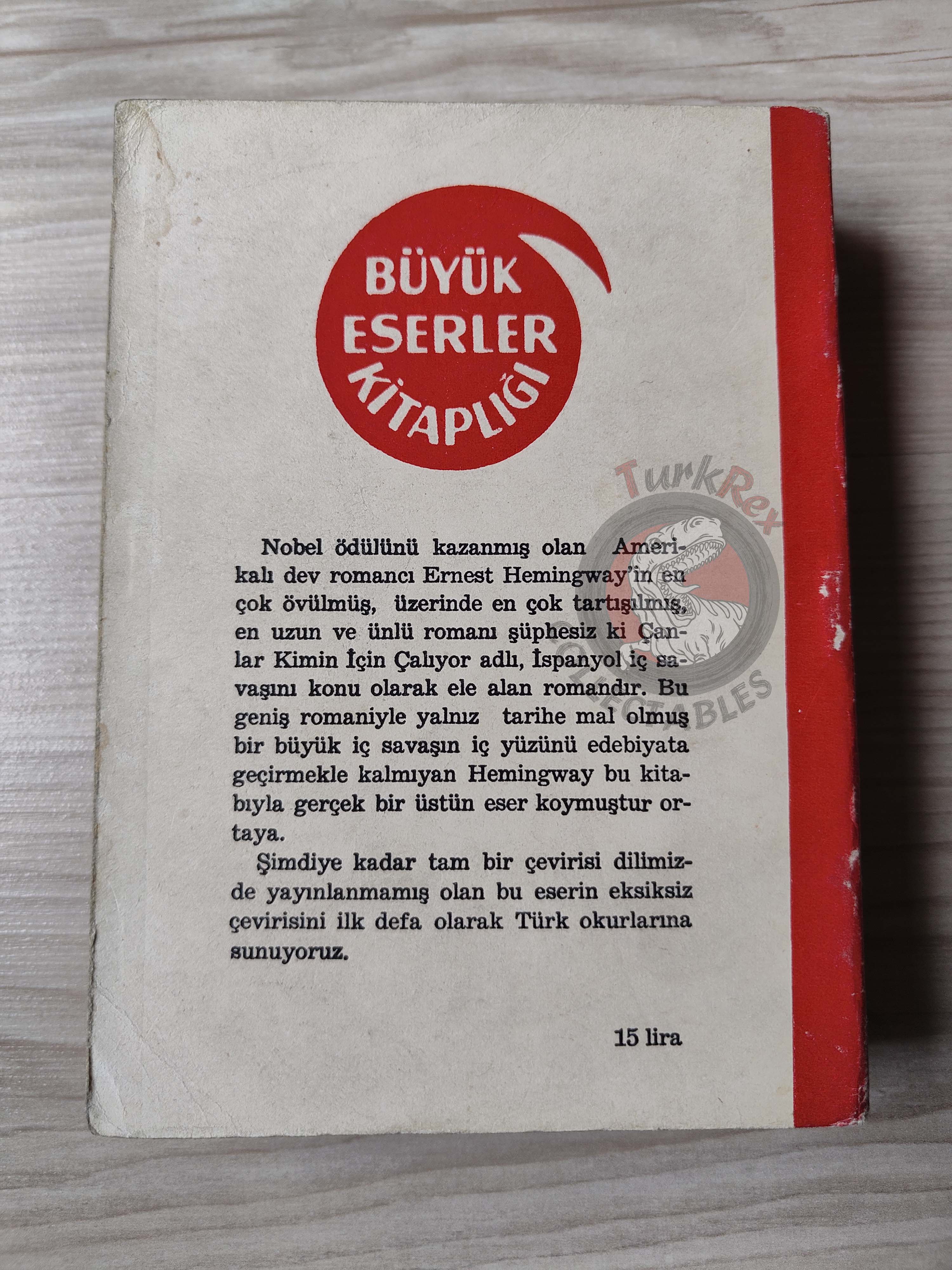 Ernest Hemingway – For Whom the Bell Tolls 1970 Turkish Book Turkey
