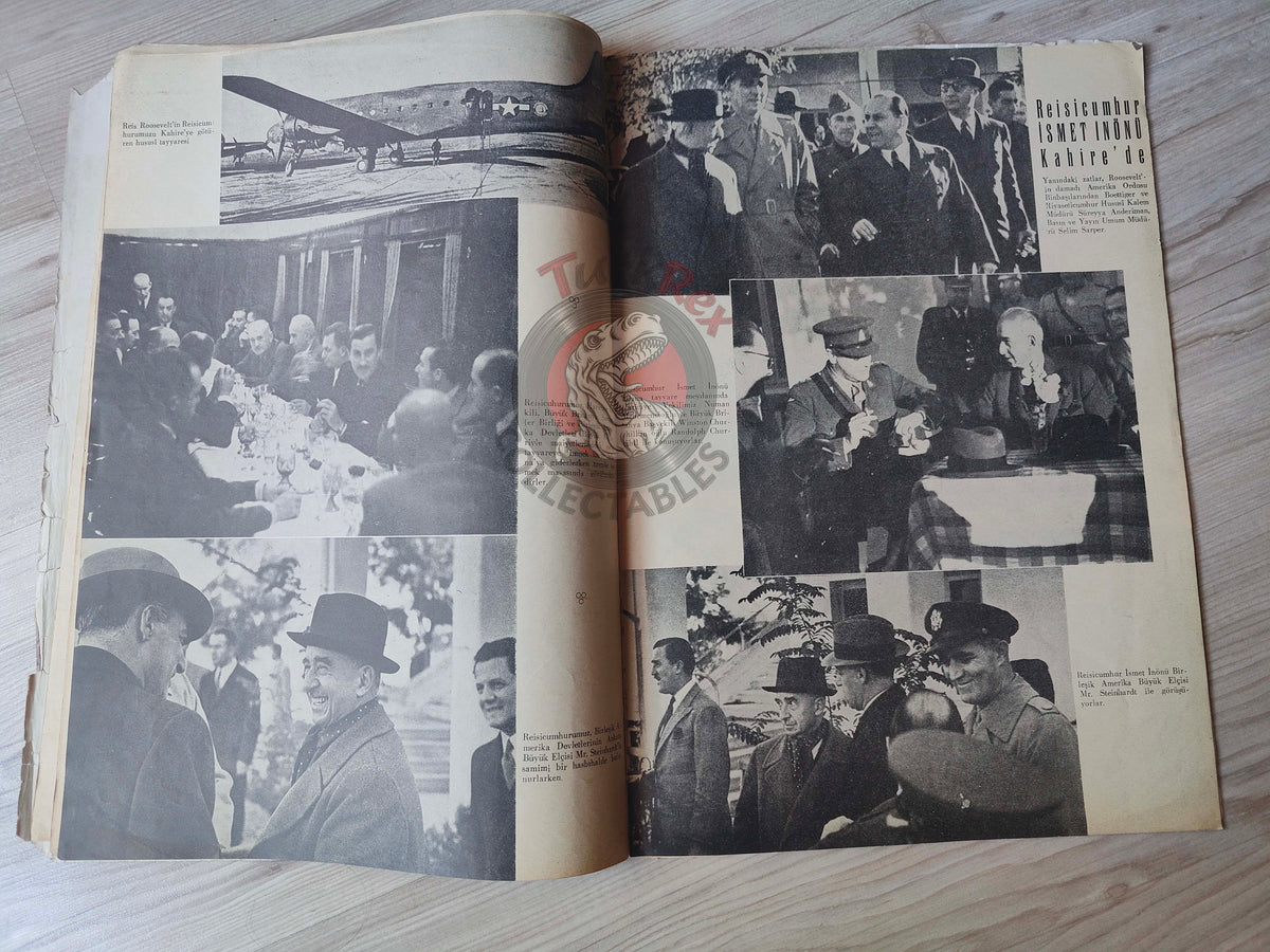 Radyo 1944 The Second Cairo Conference Turkish Magazine Turkey WW2 Radio Roosevelt Churchill Ismet Inönü