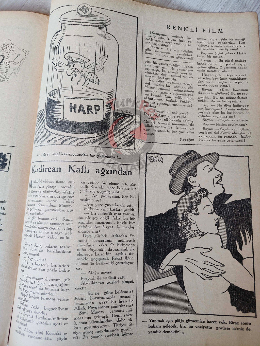 Karikatür 1944 Humor Magazine Turkish Turkey The Allies WW2 era Joseph Goebbels Germany